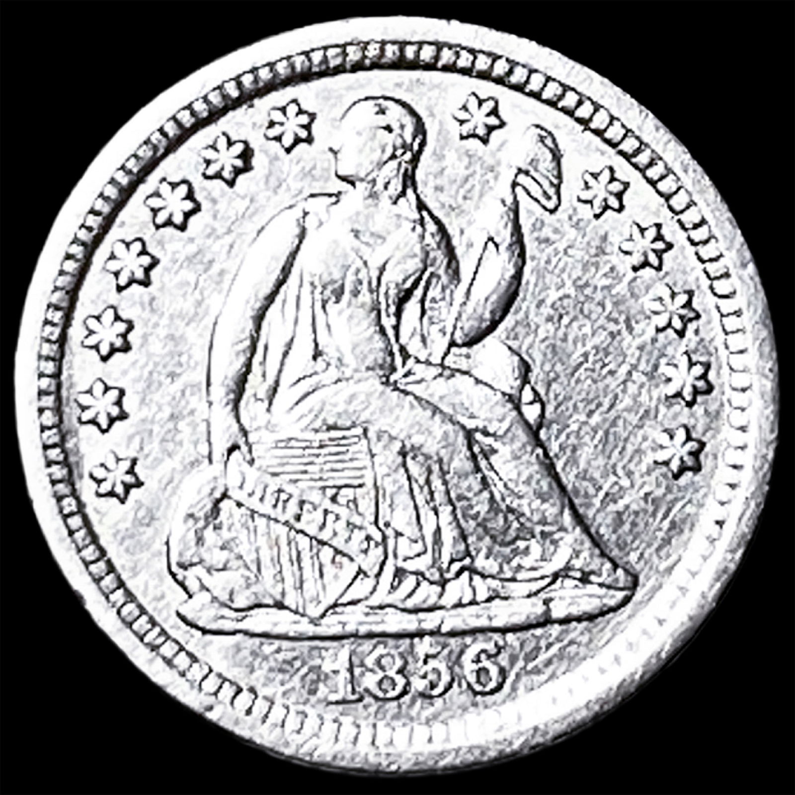 1856-O Silver Half Dime CLOSELY UNCIRCULATED (1 of 2)