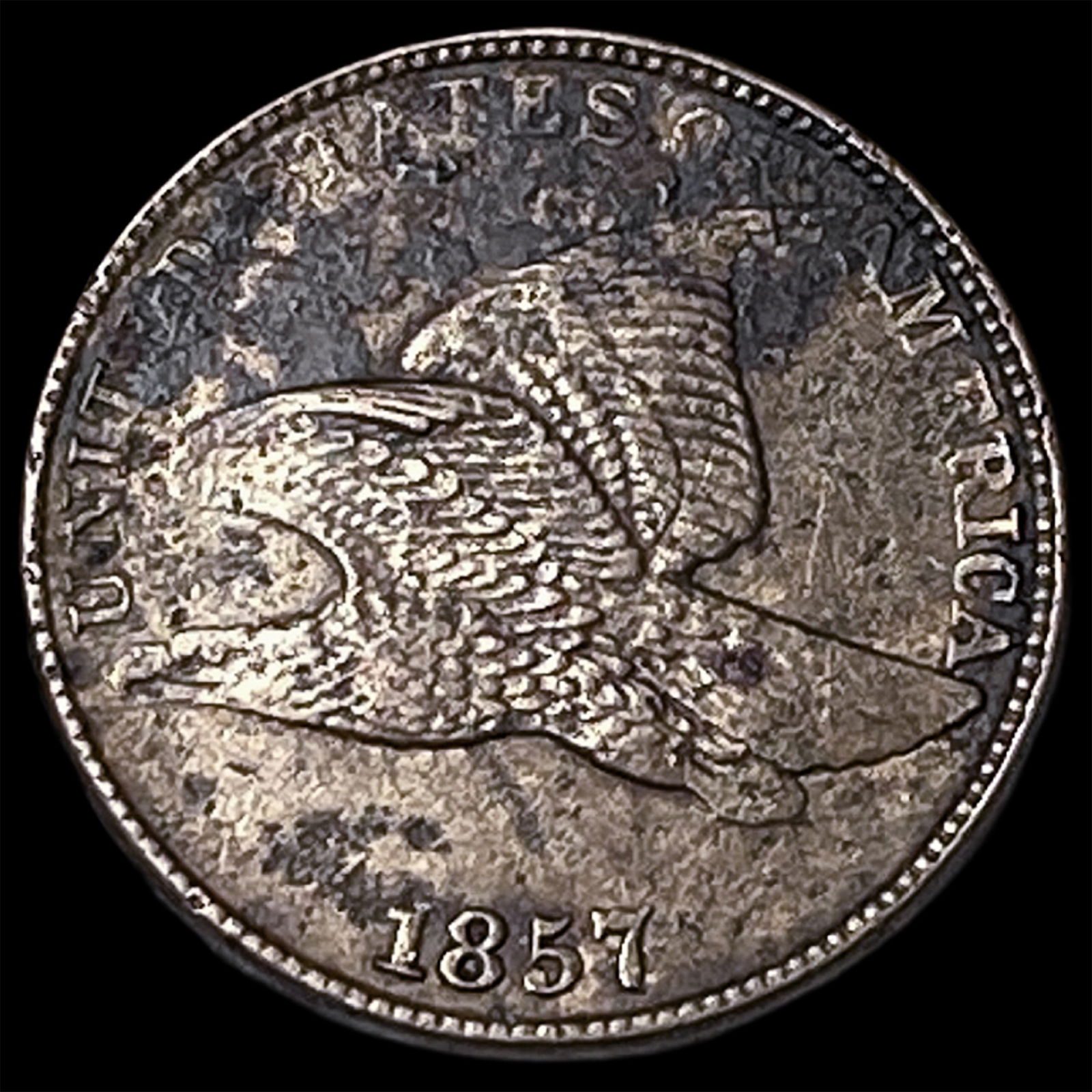 1857 Flying Eagle Cent NEARLY UNCIRCULATED: 1857 Flying Eagle Cent NEARLY UNCIRCULATED