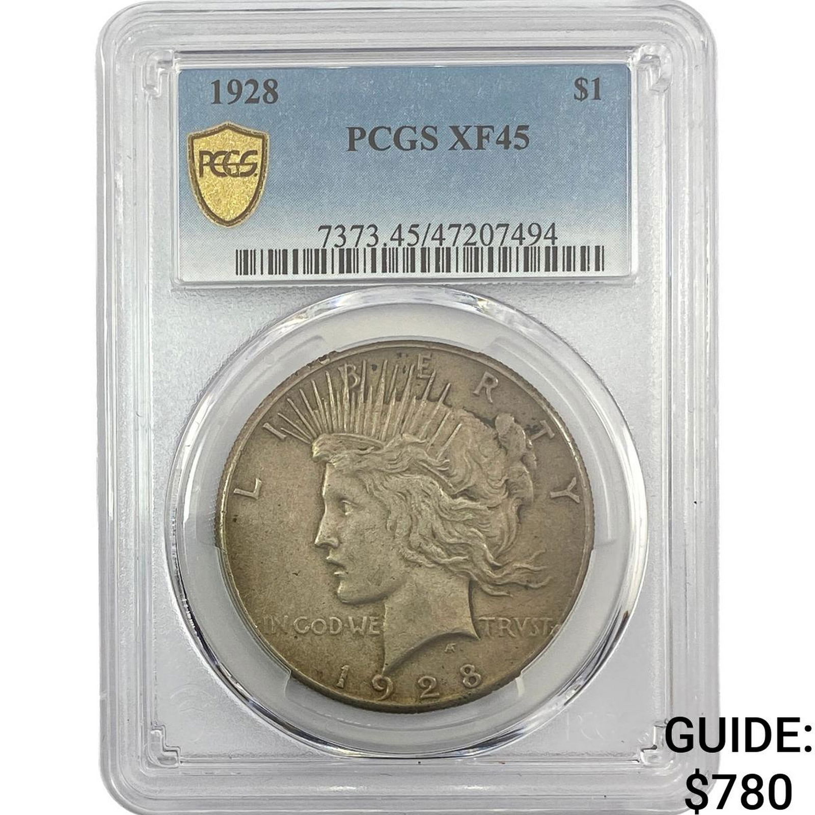 1928 Silver Peace Dollar PCGS XF45: 1928 Silver Peace Dollar PCGS XF45