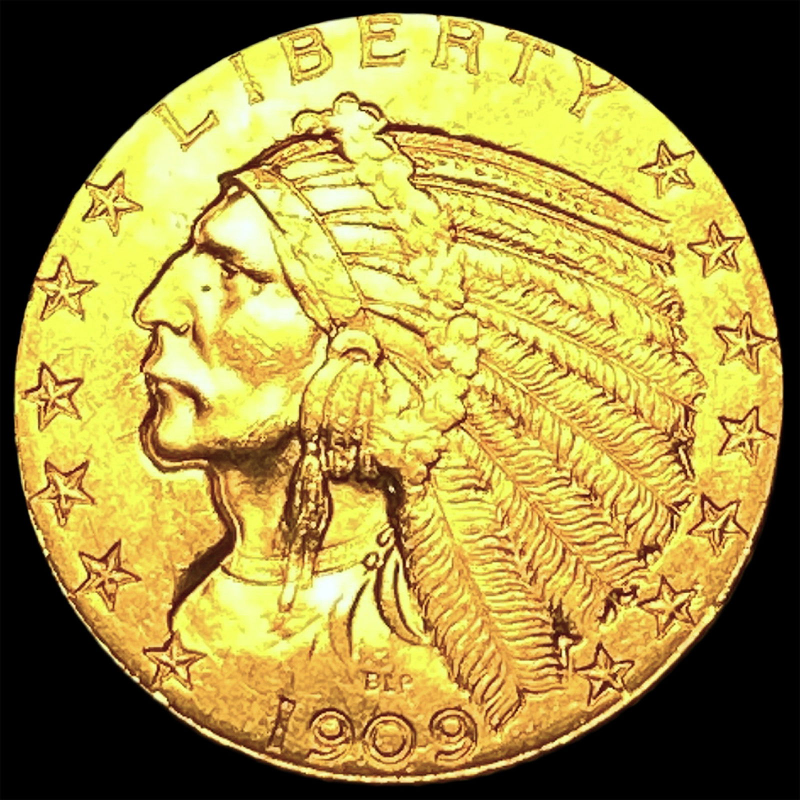 1909 Indian Head $5 Gold Half Eagle UNCIRCULATED (1 of 2)