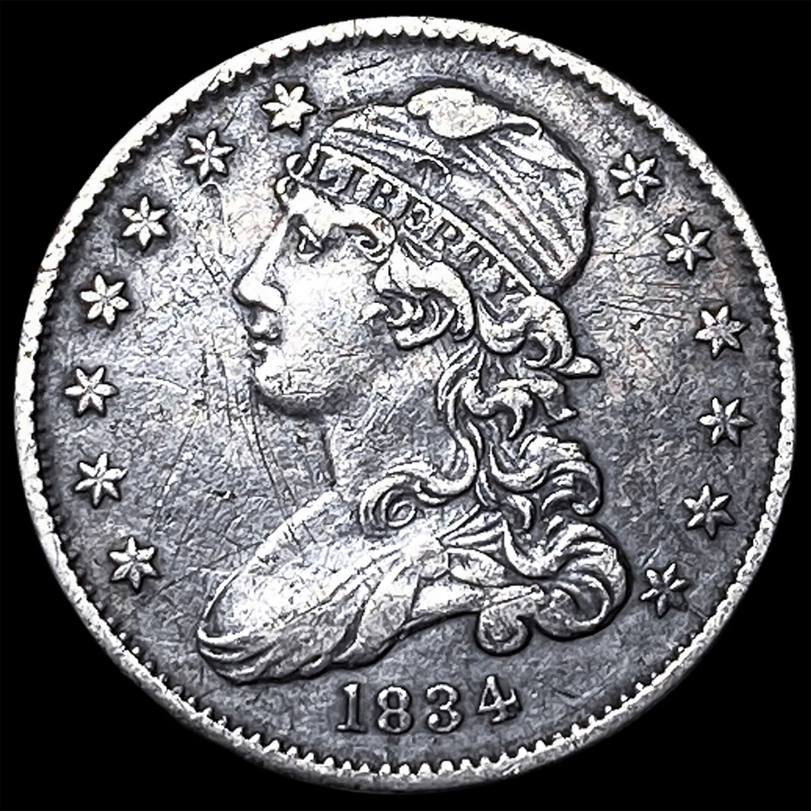 1834 Capped Bust Silver Quarter NEARLY UNCIRCULATED (1 of 2)
