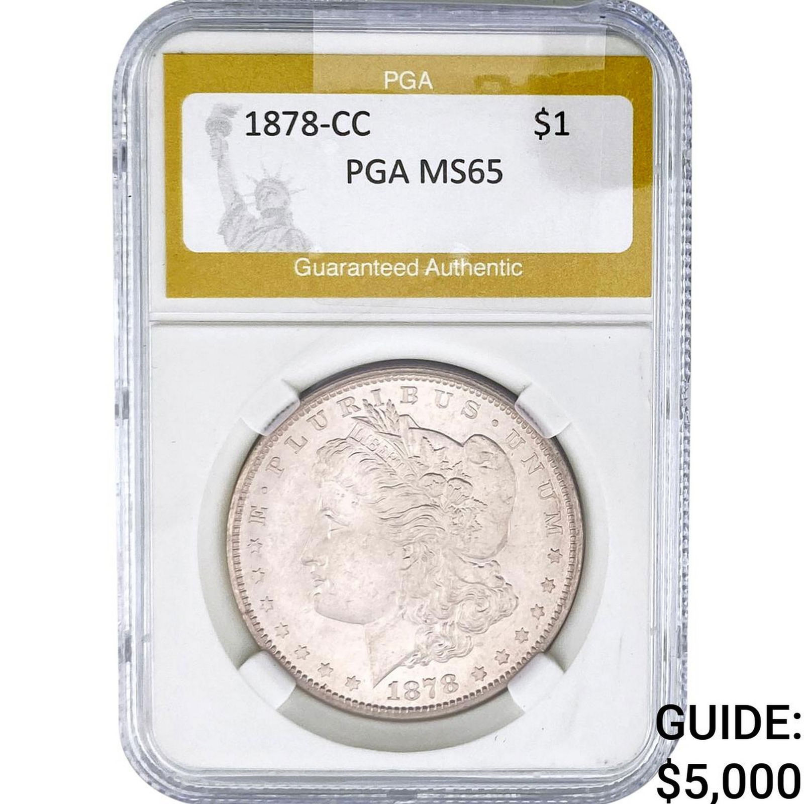 1878-CC Morgan Silver Dollar PGA MS65: 1878-CC Morgan Silver Dollar PGA MS65
