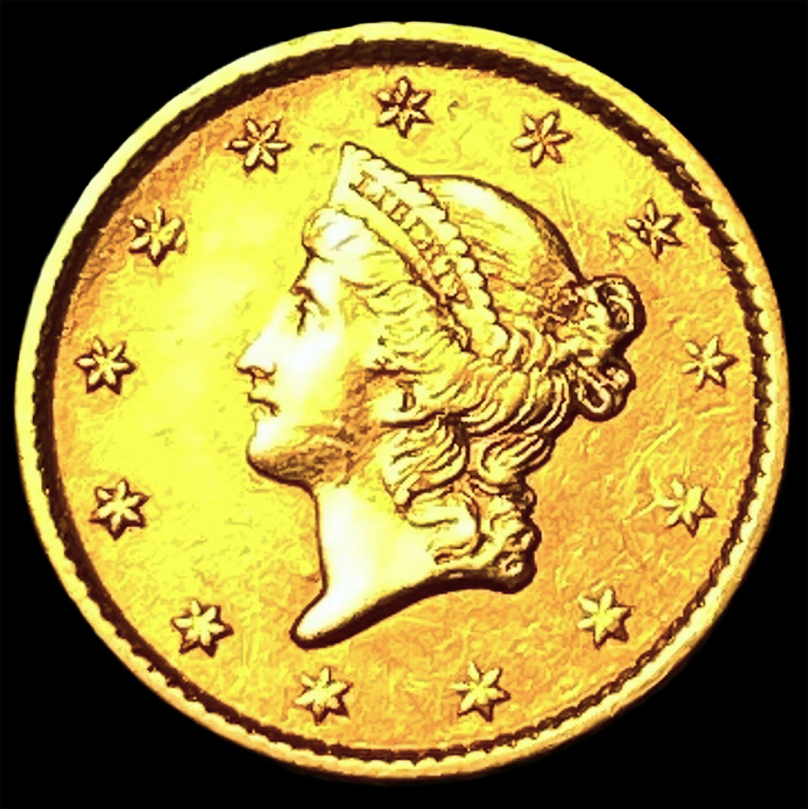 1853 Gold $1 Type 1 Liberty Head CLOSELY UNCIRCULATED: 1853 Gold $1 Type 1 Liberty Head CLOSELY UNCIRCULATED