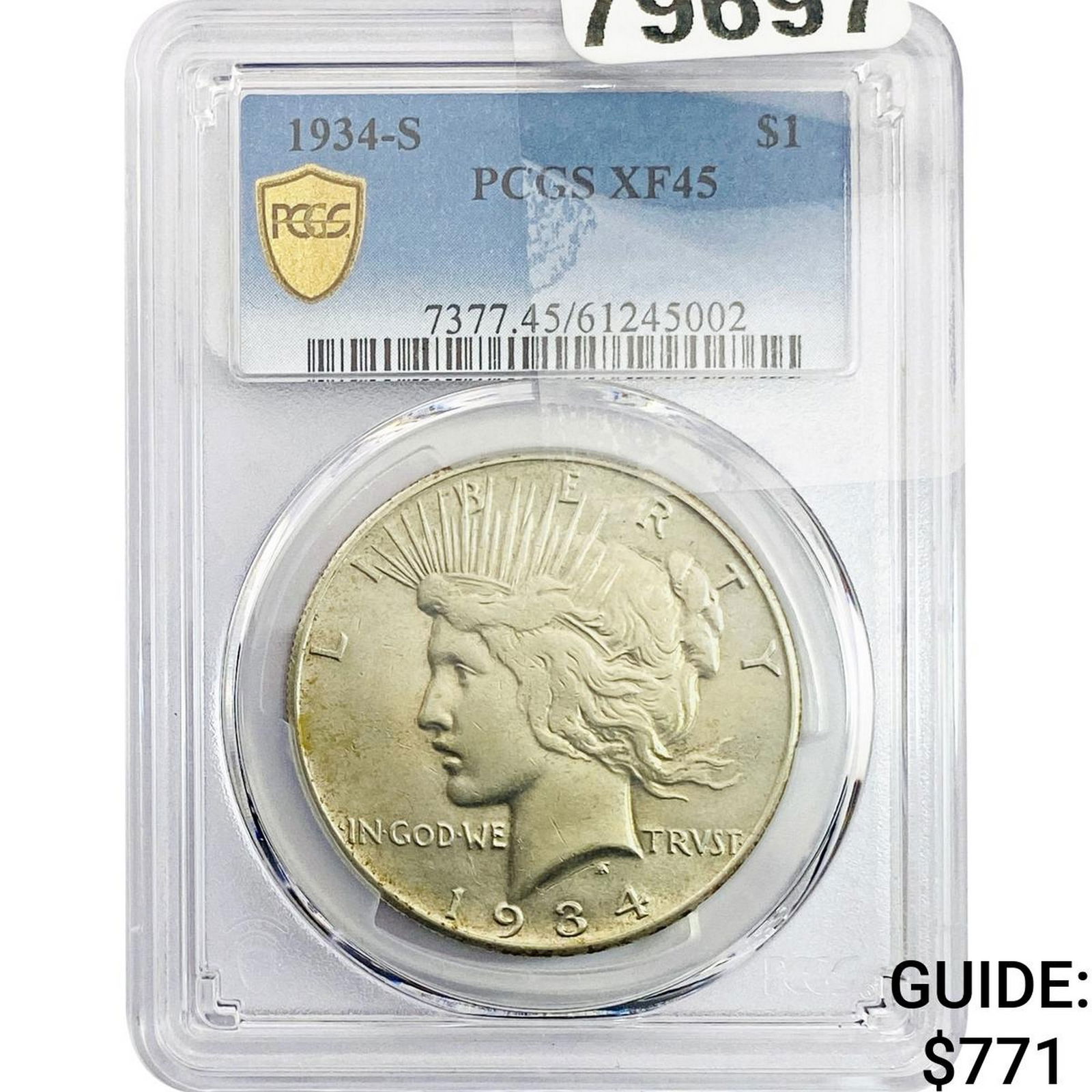 1934-S Silver Peace Dollar PCGS XF45: 1934-S Silver Peace Dollar PCGS XF45
