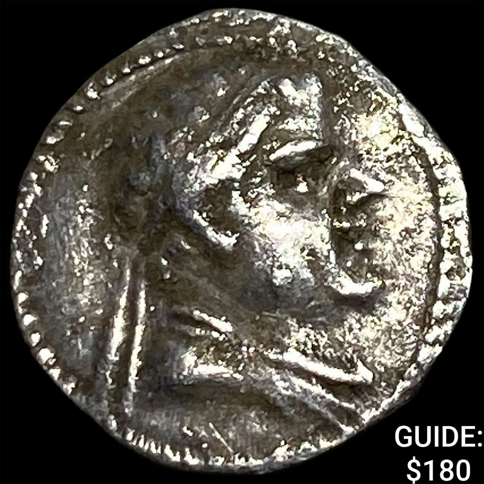 Greco-Bactria Eucratides I 171-145 BC Silver Obol NEARLY UNCIRCULATED: Greco-Bactria Eucratides I 171-145 BC Silver Obol NEARLY UNCIRCULATED