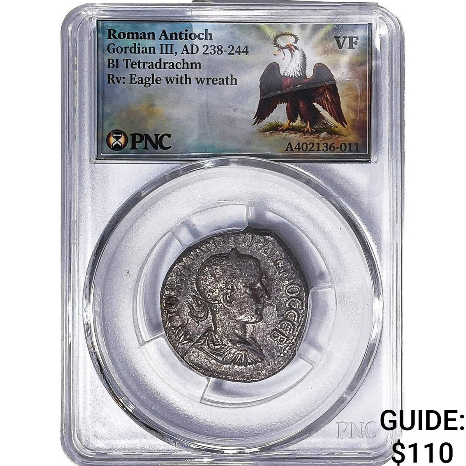 Roman Antioch Gordian III 238-244 AD Bi-Tetradrachm PNC VF: Roman Antioch Gordian III 238-244 AD Bi-Tetradrachm PNC VF