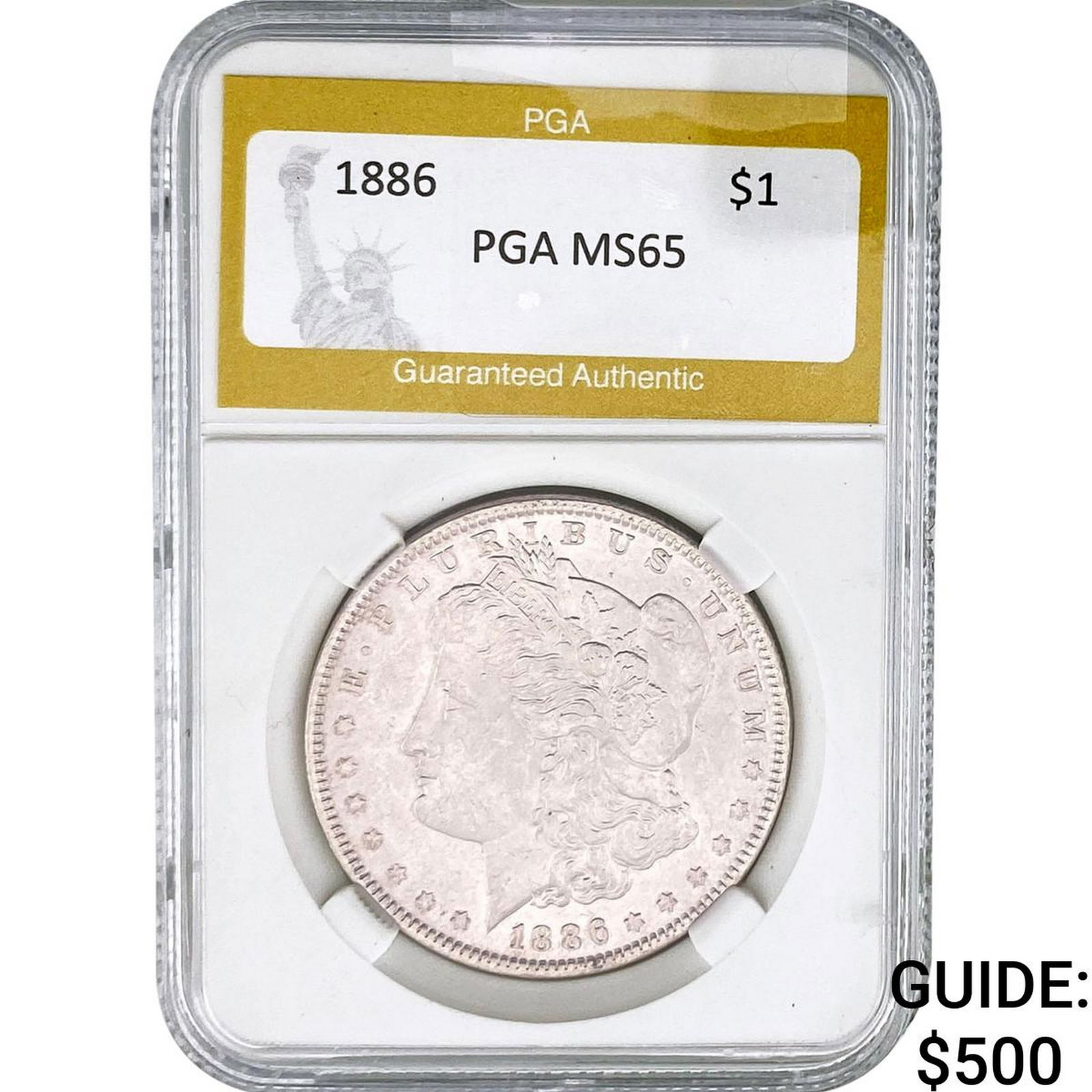1886 Morgan Silver Dollar PGA MS65: 1886 Morgan Silver Dollar PGA MS65