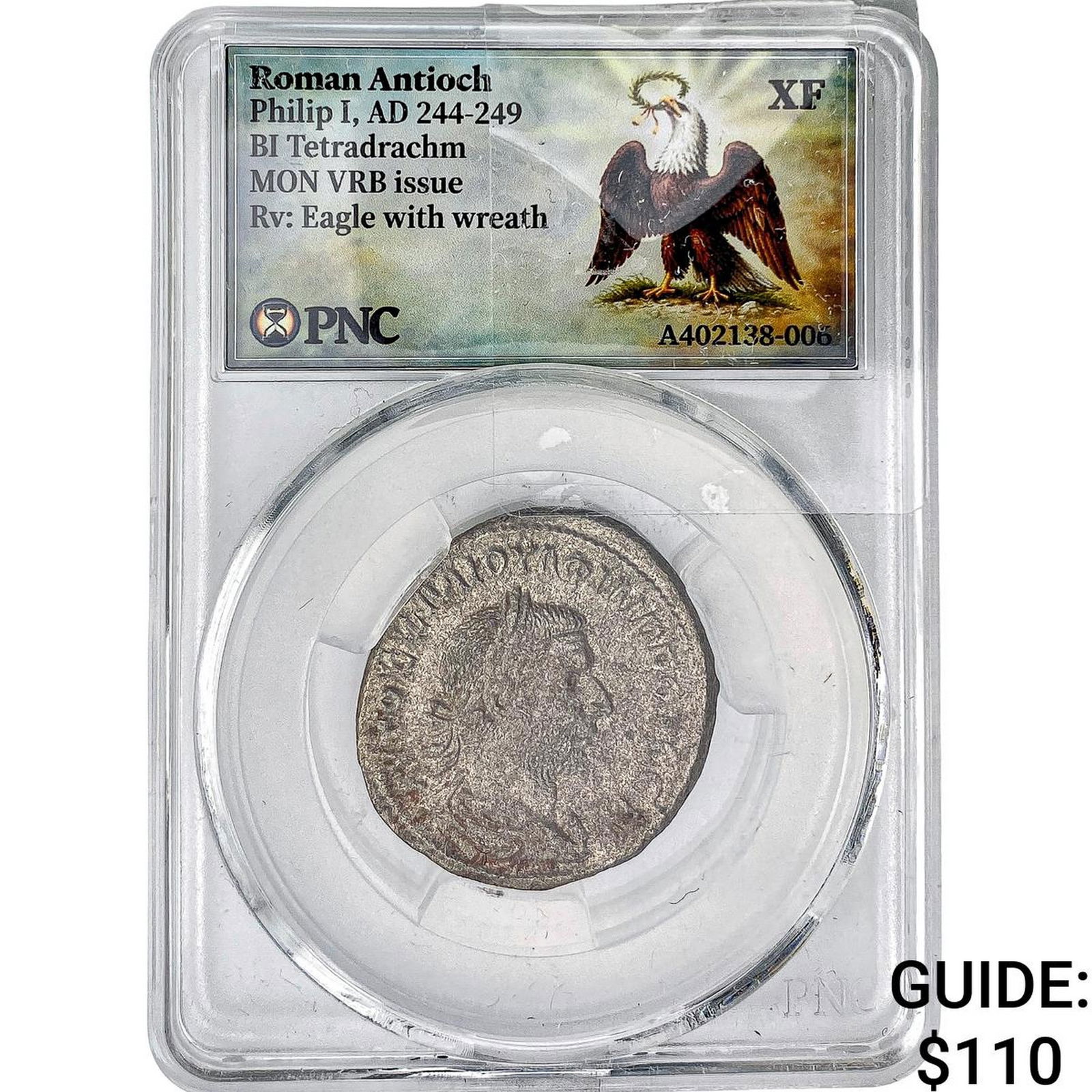 Roman Antioch Philip I 244-249 AD Bi-Tetradrachm PNC XF: Roman Antioch Philip I 244-249 AD Bi-Tetradrachm PNC XF