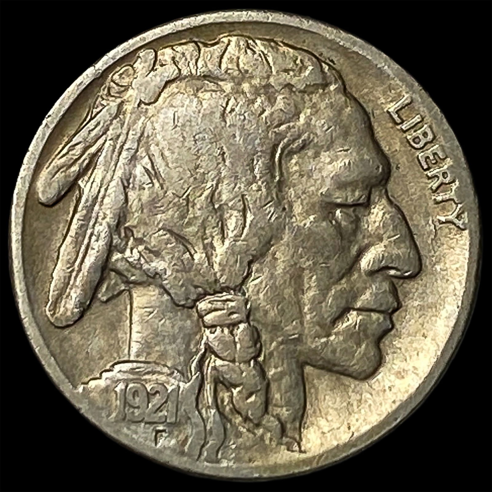 1921-S Buffalo Nickel ABOUT UNCIRCULATED: 1921-S Buffalo Nickel ABOUT UNCIRCULATED