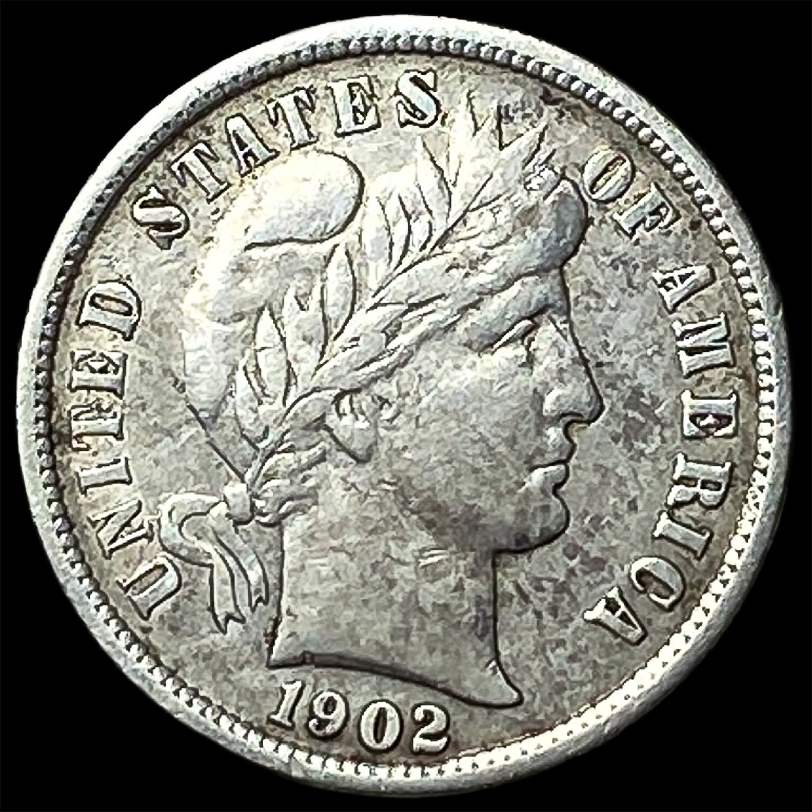 1902-S Silver Barber Dime NEARLY UNCIRCULATED: 1902-S Silver Barber Dime NEARLY UNCIRCULATED