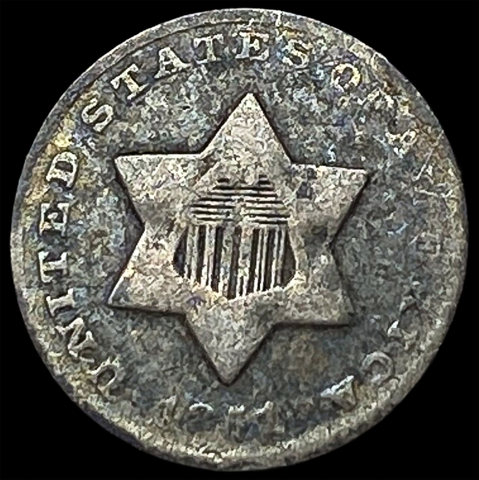 1852 Silver Three-Cent Piece NICELY CIRCULATED: 1852 Silver Three-Cent Piece NICELY CIRCULATED