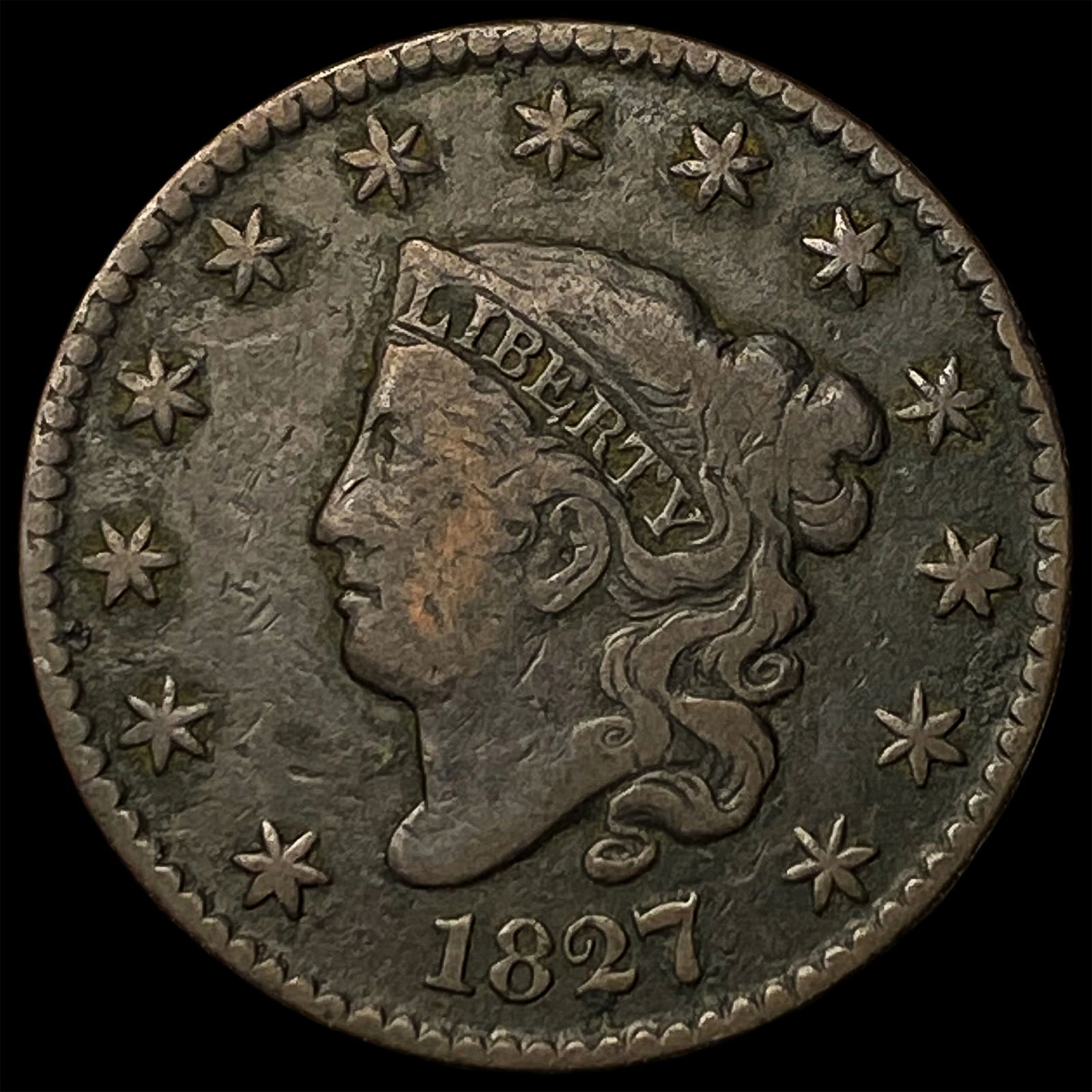 1827 Coronet Head Large Cent LIGHTLY CIRCULATED (1 of 2)