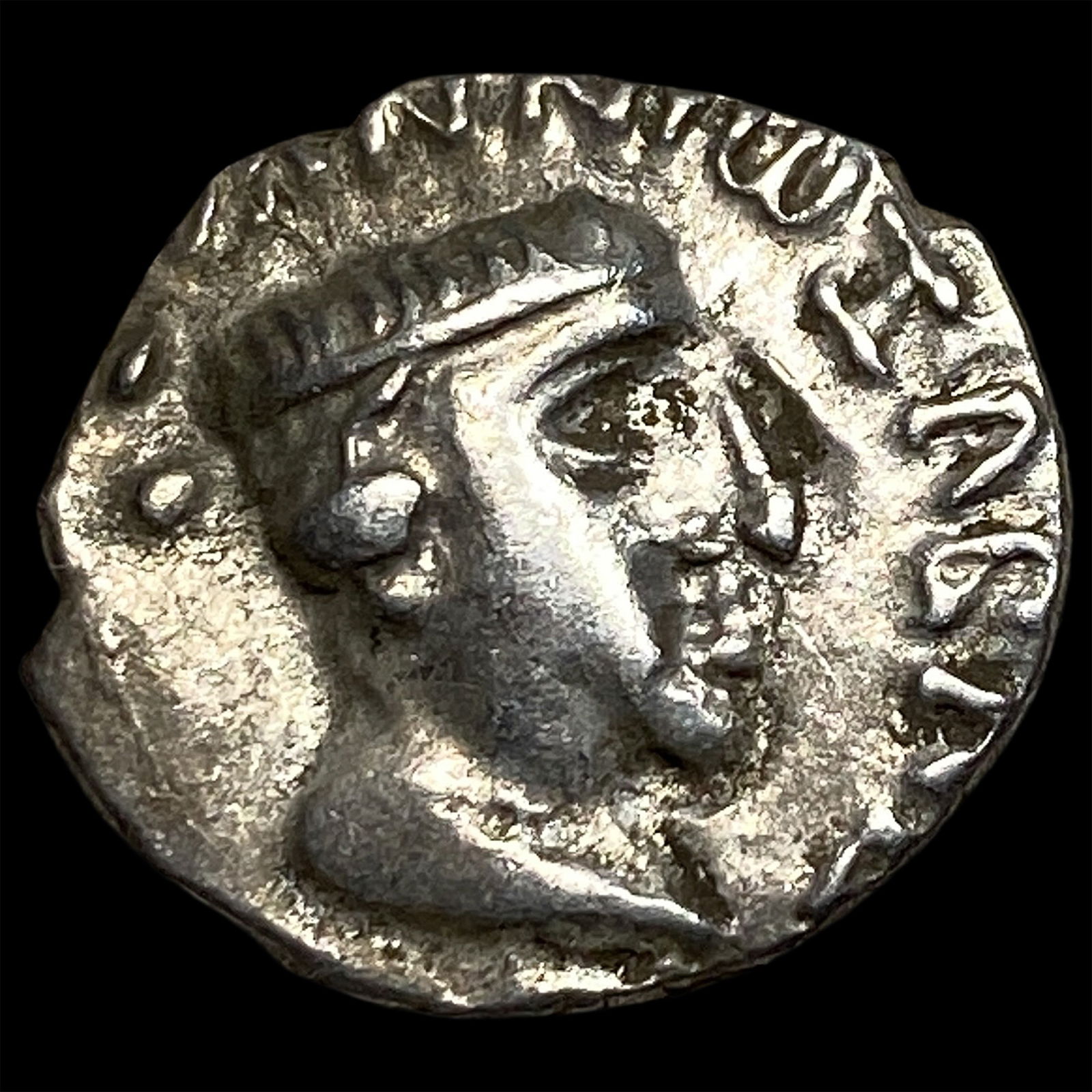 Ancient Indian Nahapana 78-40 BC Silver Drachm CLOSELY UNCIRCULATED: Ancient Indian Nahapana 78-40 BC Silver Drachm CLOSELY UNCIRCULATED