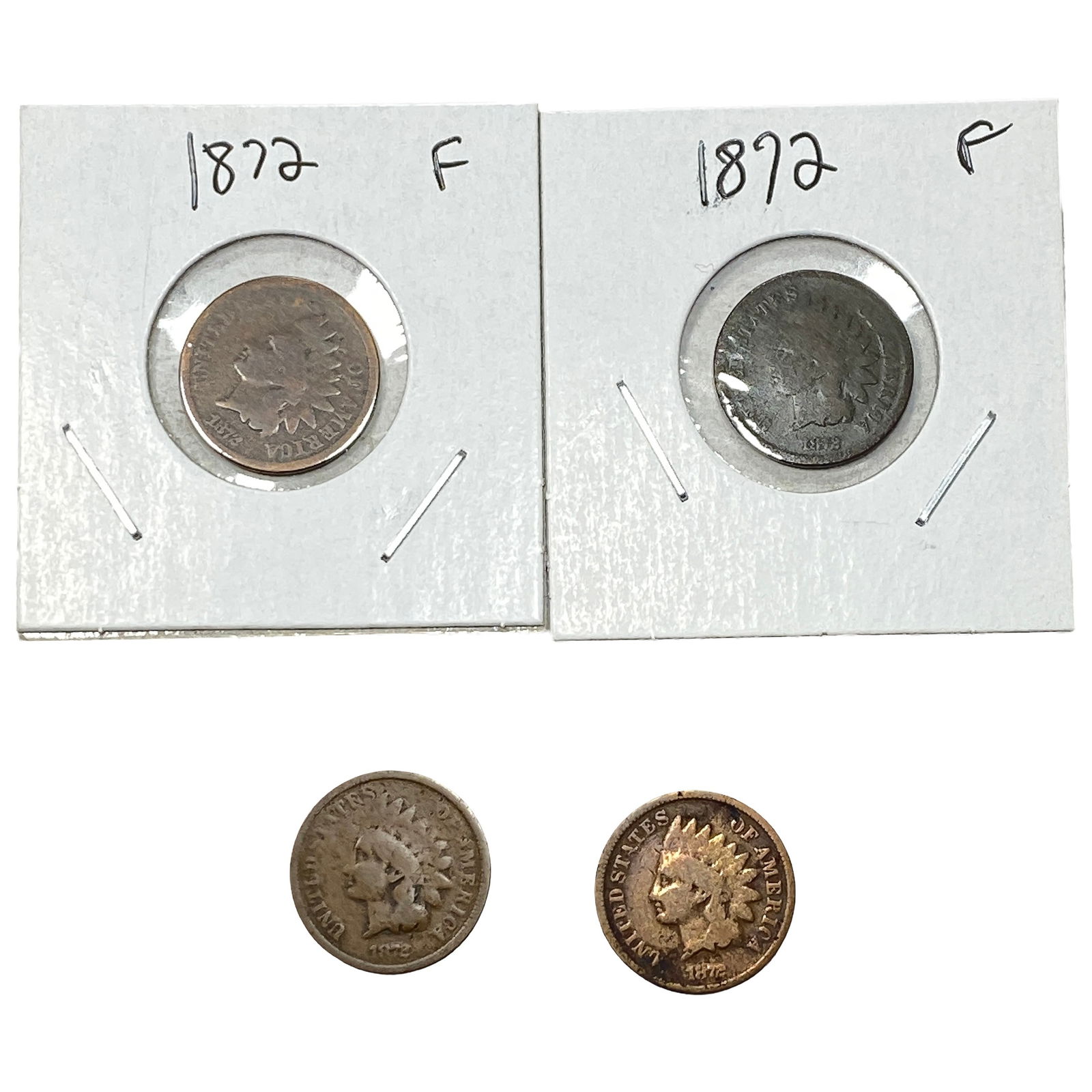 [4 Coins] 1872 Indian Head Cent: [4 Coins] 1872 Indian Head Cent