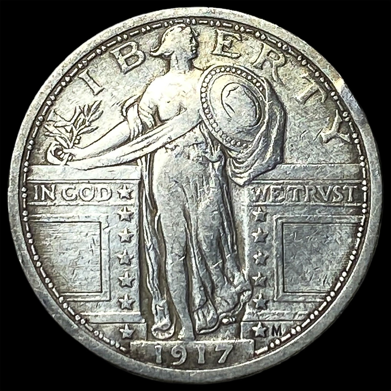 1917 Type 1 Standing Liberty Quarter NEARLY UNCIRCULATED: 1917 Type 1 Standing Liberty Quarter NEARLY UNCIRCULATED
