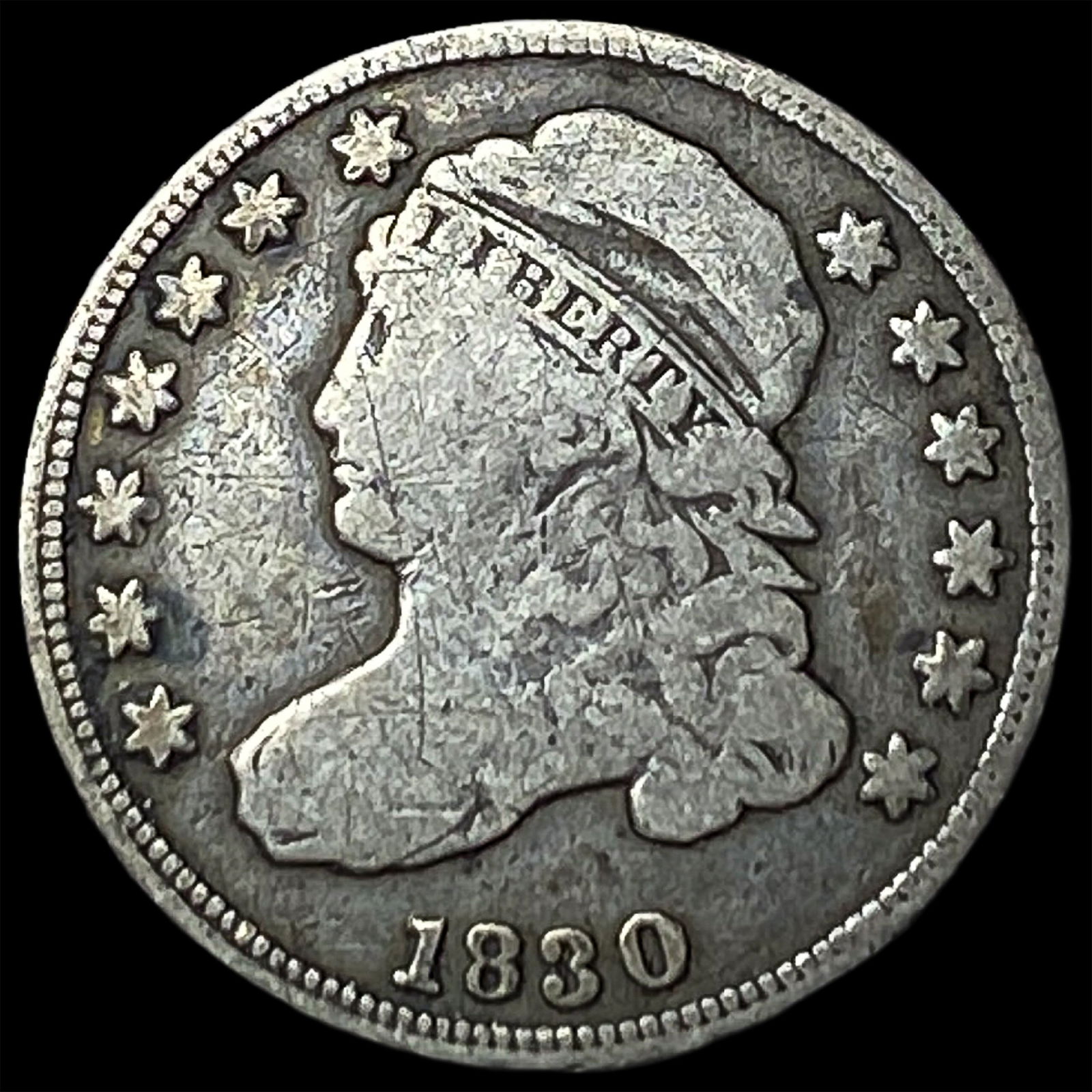 1830 Capped Bust Dime NICELY CIRCULATED: 1830 Capped Bust Dime NICELY CIRCULATED