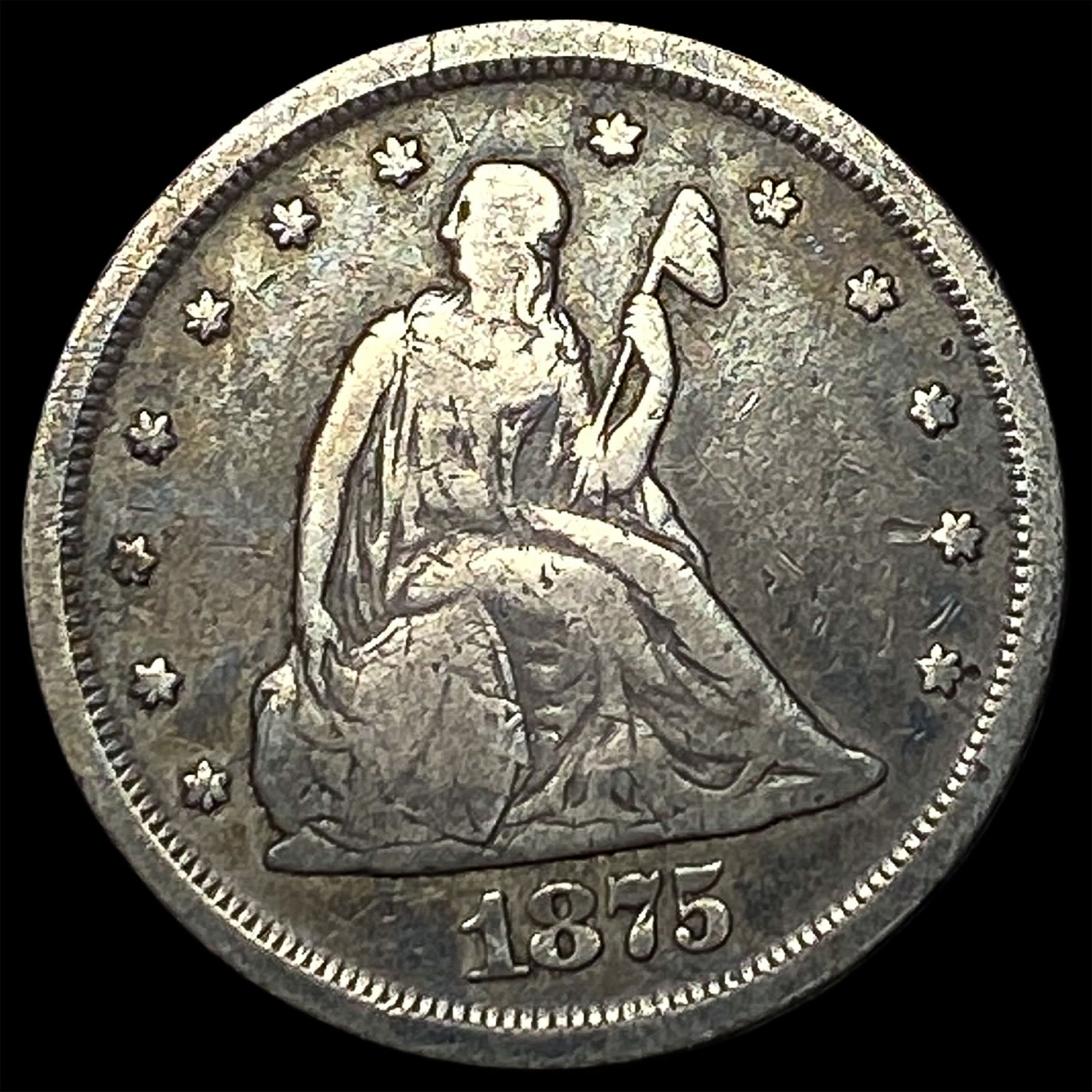 1875-S Silver Twenty Cent Piece NICELY CIRCULATED: 1875-S Silver Twenty Cent Piece NICELY CIRCULATED