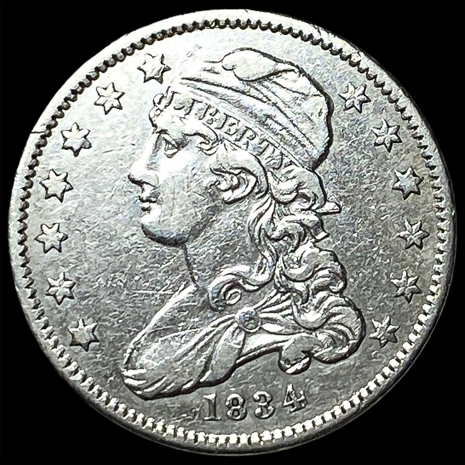 1834 Capped Bust Silver Quarter CLOSELY UNCIRCULATED (1 of 2)