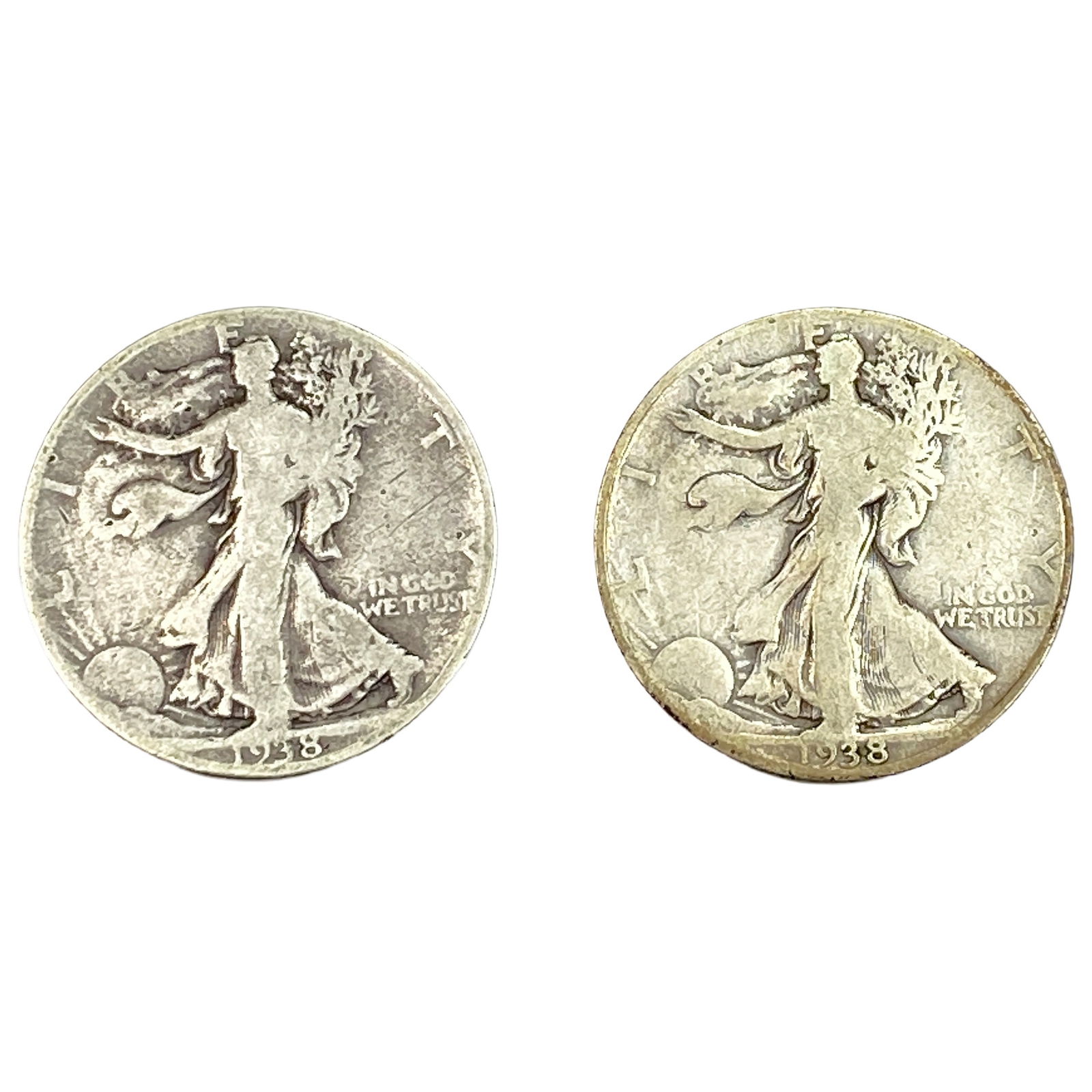 [2 Coins] 1398-D Walking Liberty Half Dollar (1 of 2)