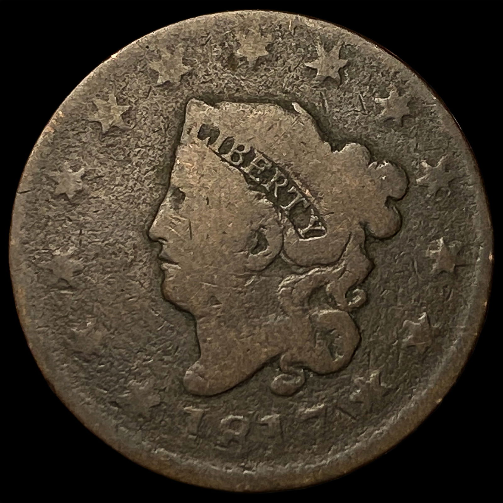 1817 Coronet Head Large Cent LIGHTLY CIRCULATED: 1817 Coronet Head Large Cent LIGHTLY CIRCULATED