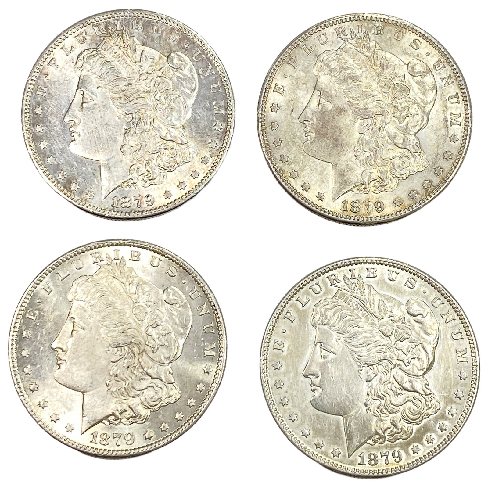 [4 Coins] 1879-S Morgan Silver Dollar: [4 Coins] 1879-S Morgan Silver Dollar
