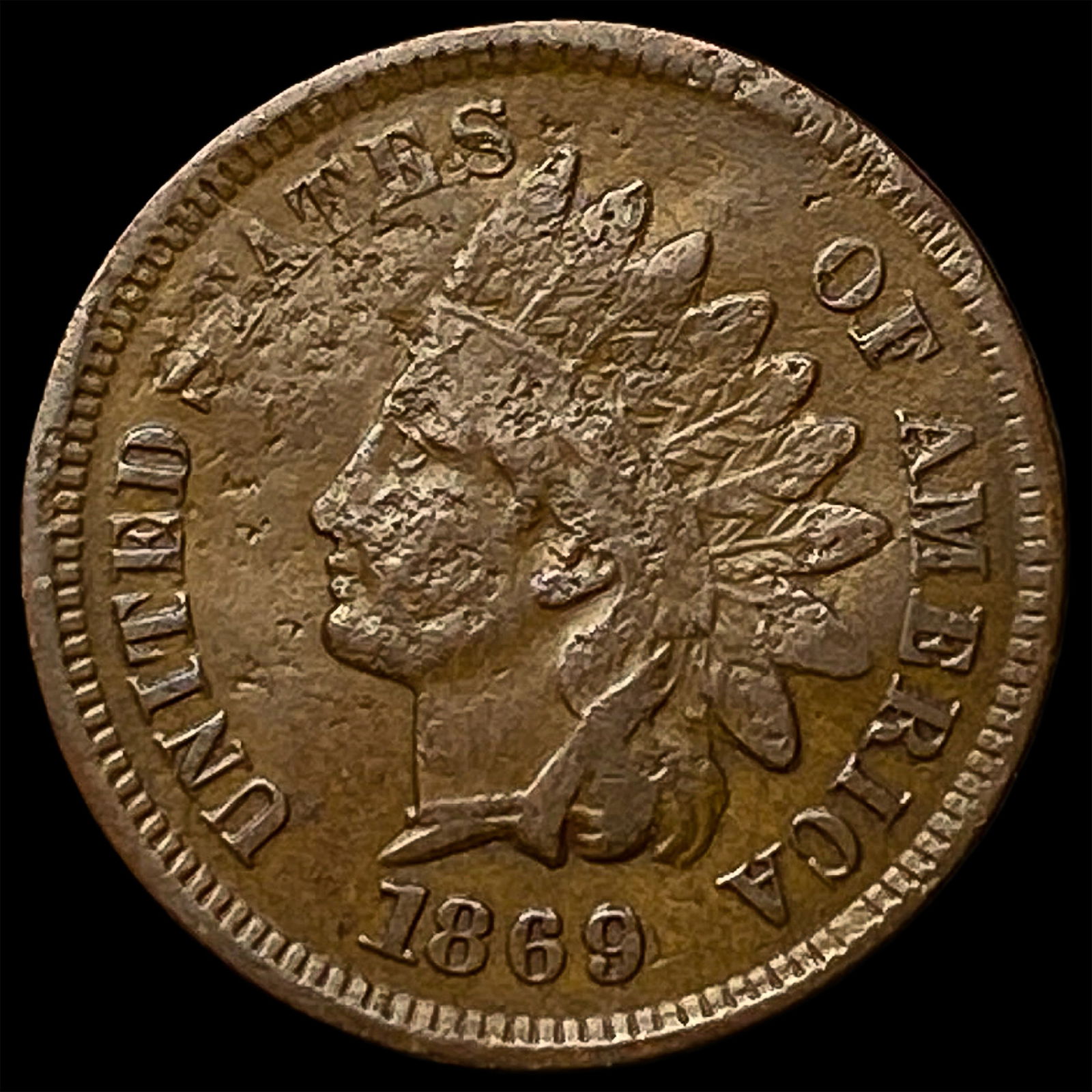 1869 Indian Head Cent CHOICE AU: 1869 Indian Head Cent CHOICE AU