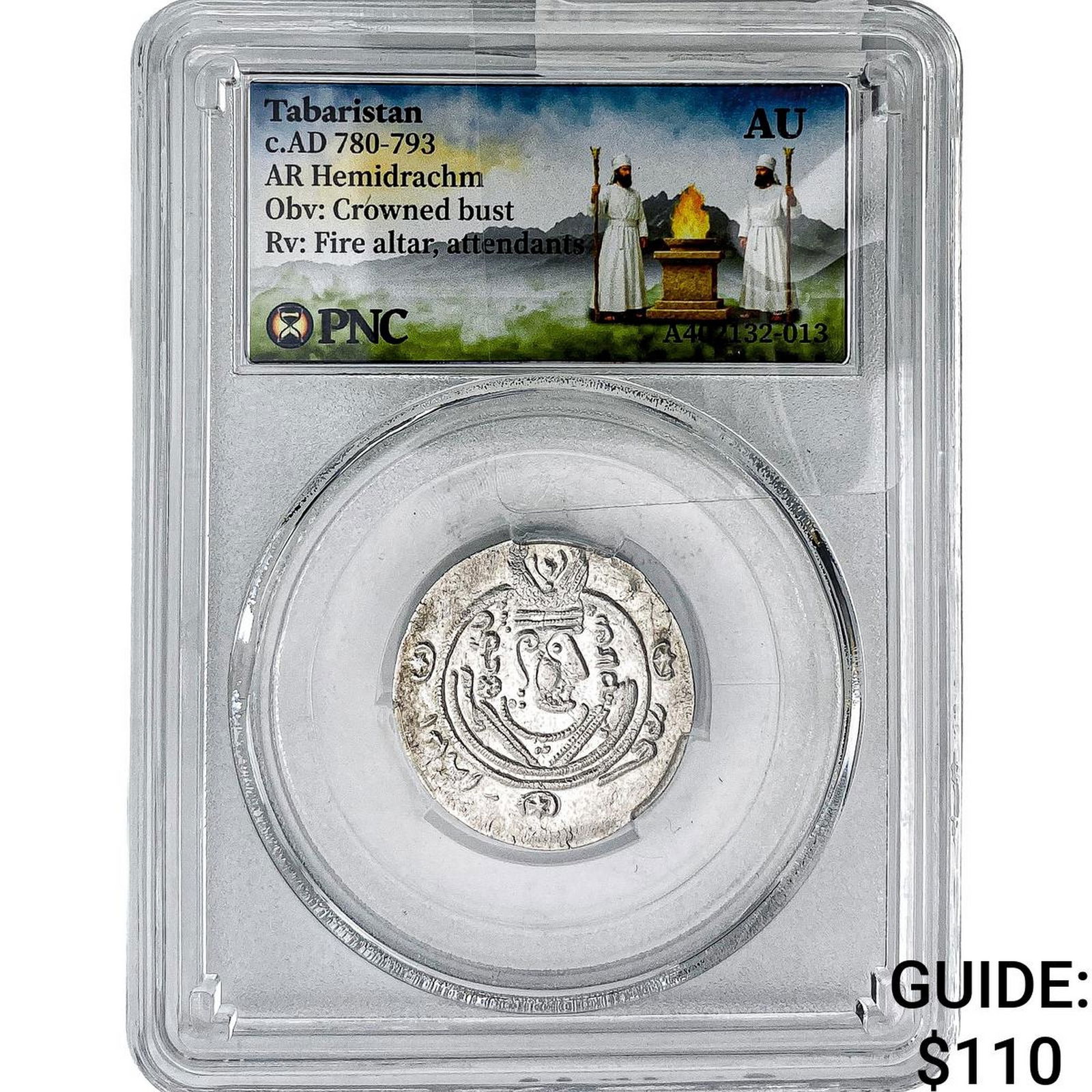 Tabaristan 780-793 AD Silver Hemidrachm PNC AU: Tabaristan 780-793 AD Silver Hemidrachm PNC AU