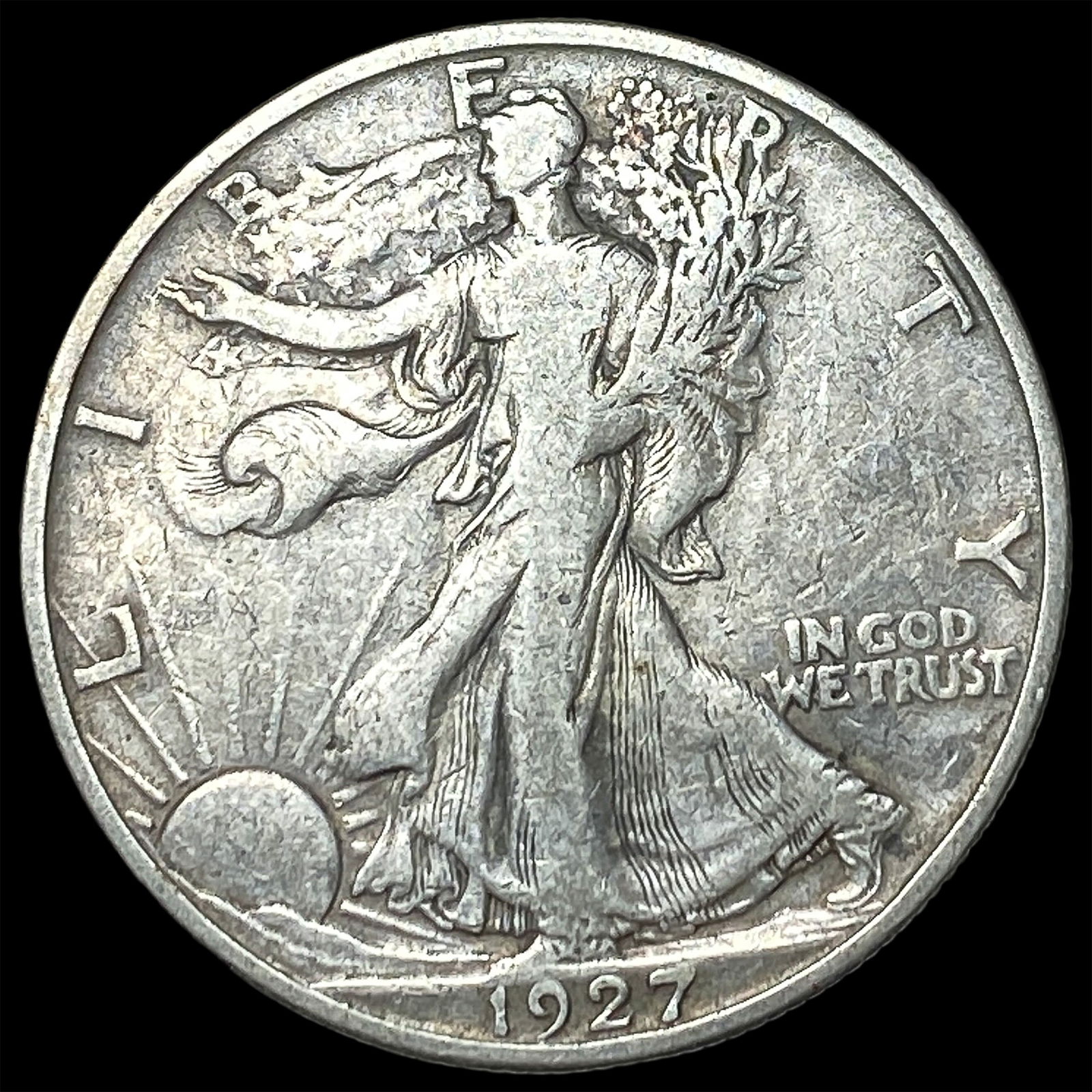 1927-S Silver Walking Liberty Half Dollar LIGHTLY CIRCULATED: 1927-S Silver Walking Liberty Half Dollar LIGHTLY CIRCULATED