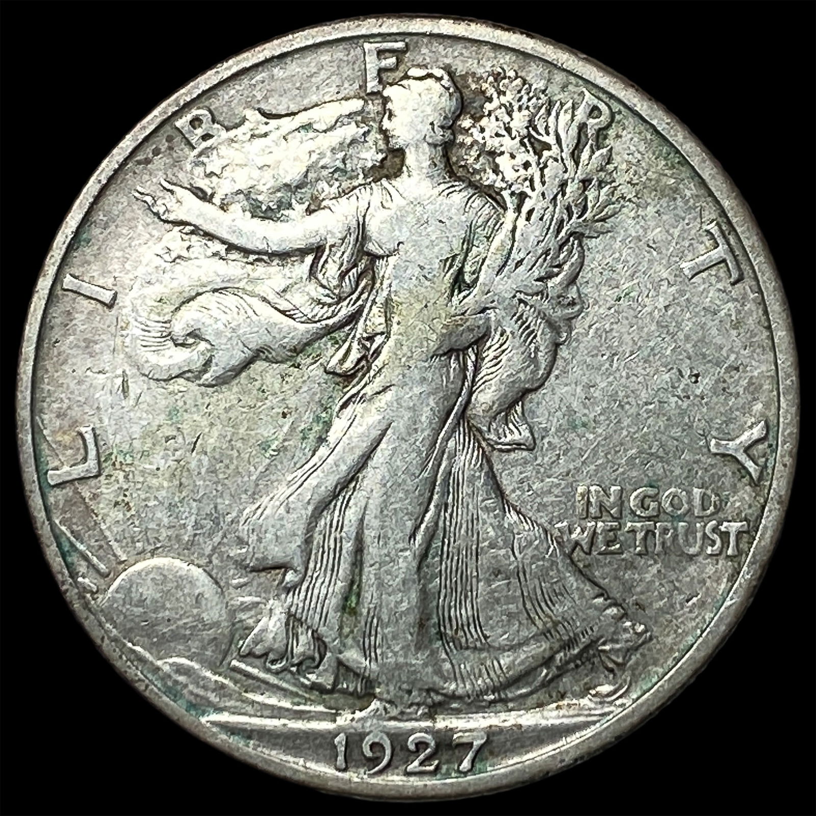 1927-S Silver Walking Liberty Half Dollar NEARLY UNCIRCULATED: 1927-S Silver Walking Liberty Half Dollar NEARLY UNCIRCULATED