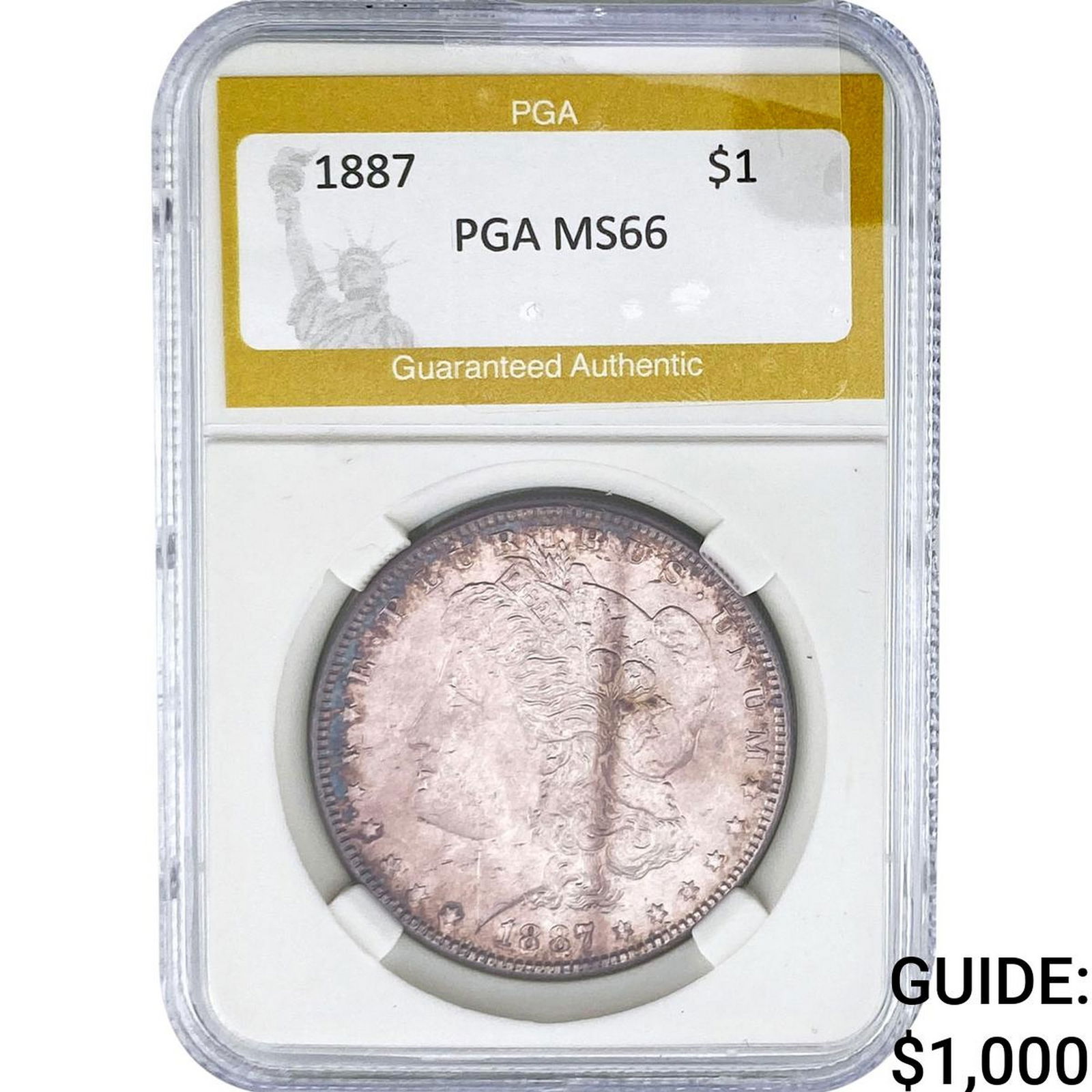 1887 Morgan Silver Dollar PGA MS66: 1887 Morgan Silver Dollar PGA MS66