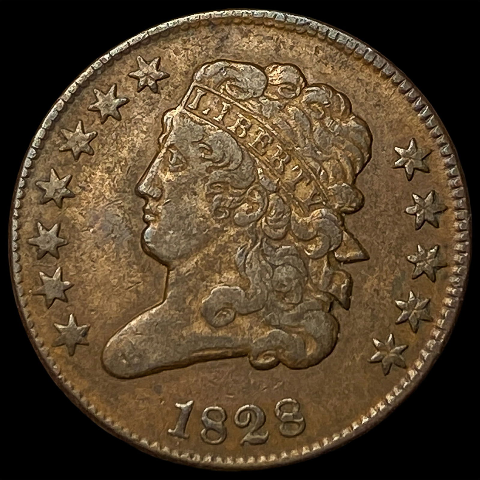1828 Classic Head Half Cent NEARLY UNCIRCULATED: 1828 Classic Head Half Cent NEARLY UNCIRCULATED