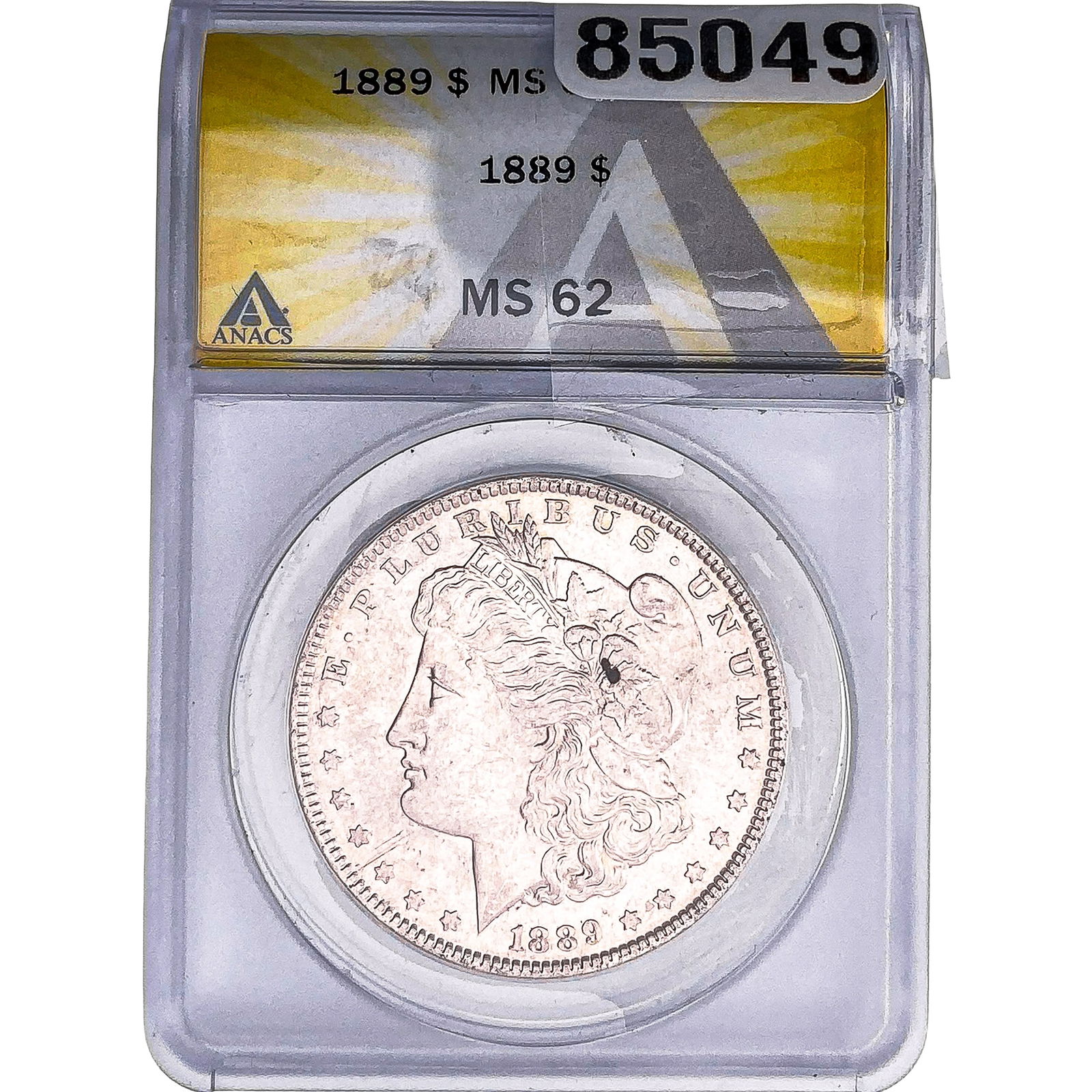 1889 Morgan Silver Dollar ANACS MS62: 1889 Morgan Silver Dollar ANACS MS62