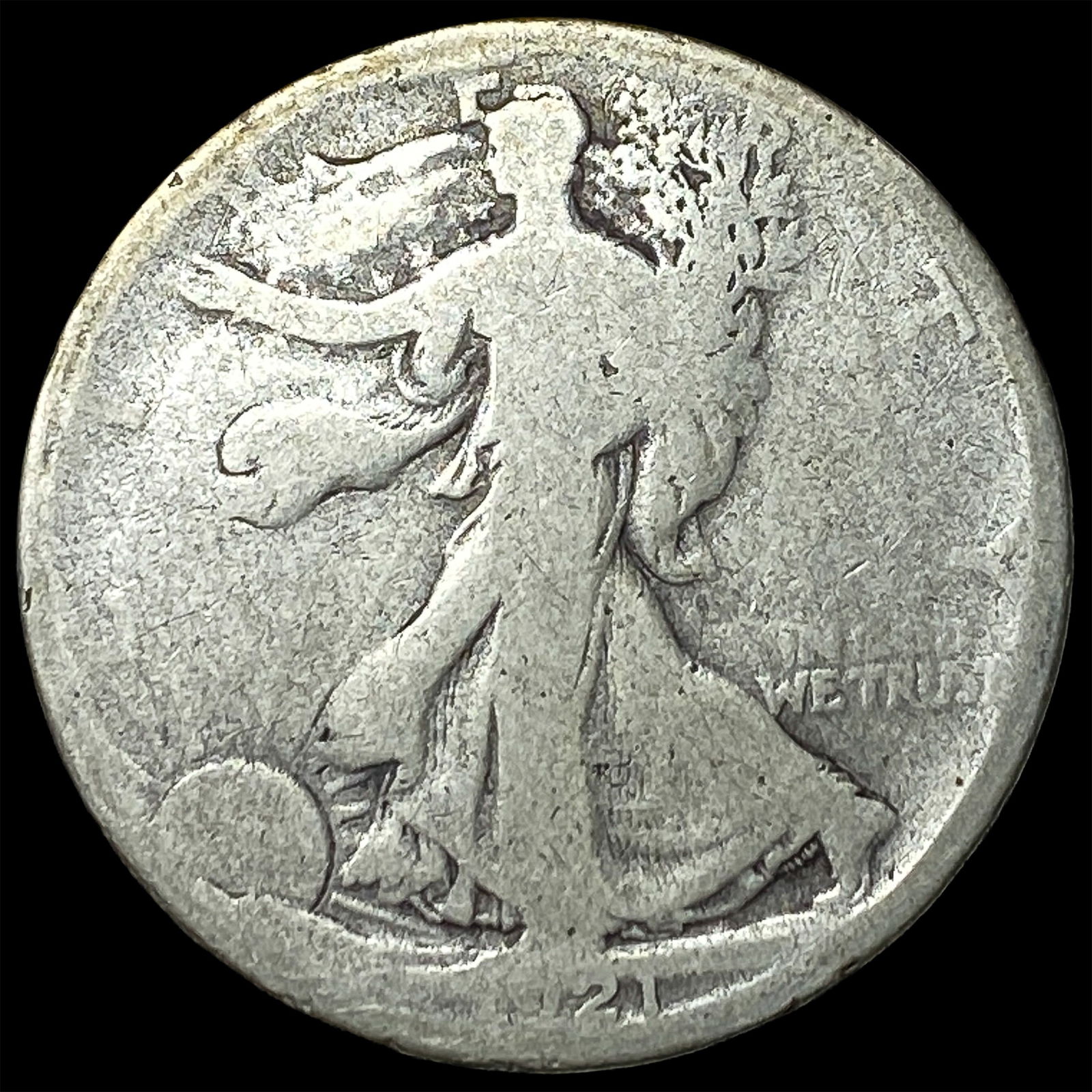 1921-D Walking Liberty Half Dollar NICELY CIRCULATED: 1921-D Walking Liberty Half Dollar NICELY CIRCULATED