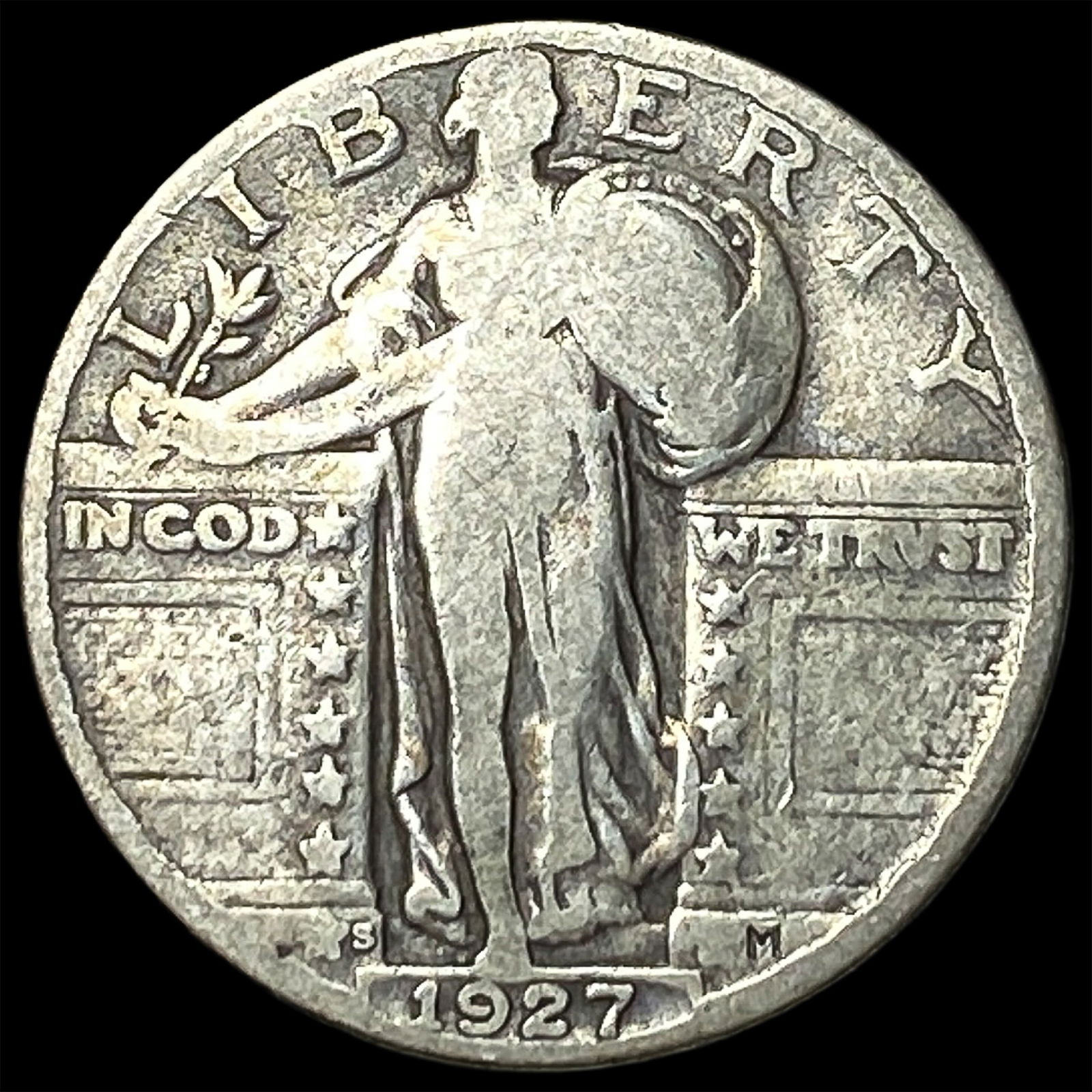 1927-S Standing Liberty Quarter NICELY CIRCULATED: 1927-S Standing Liberty Quarter NICELY CIRCULATED