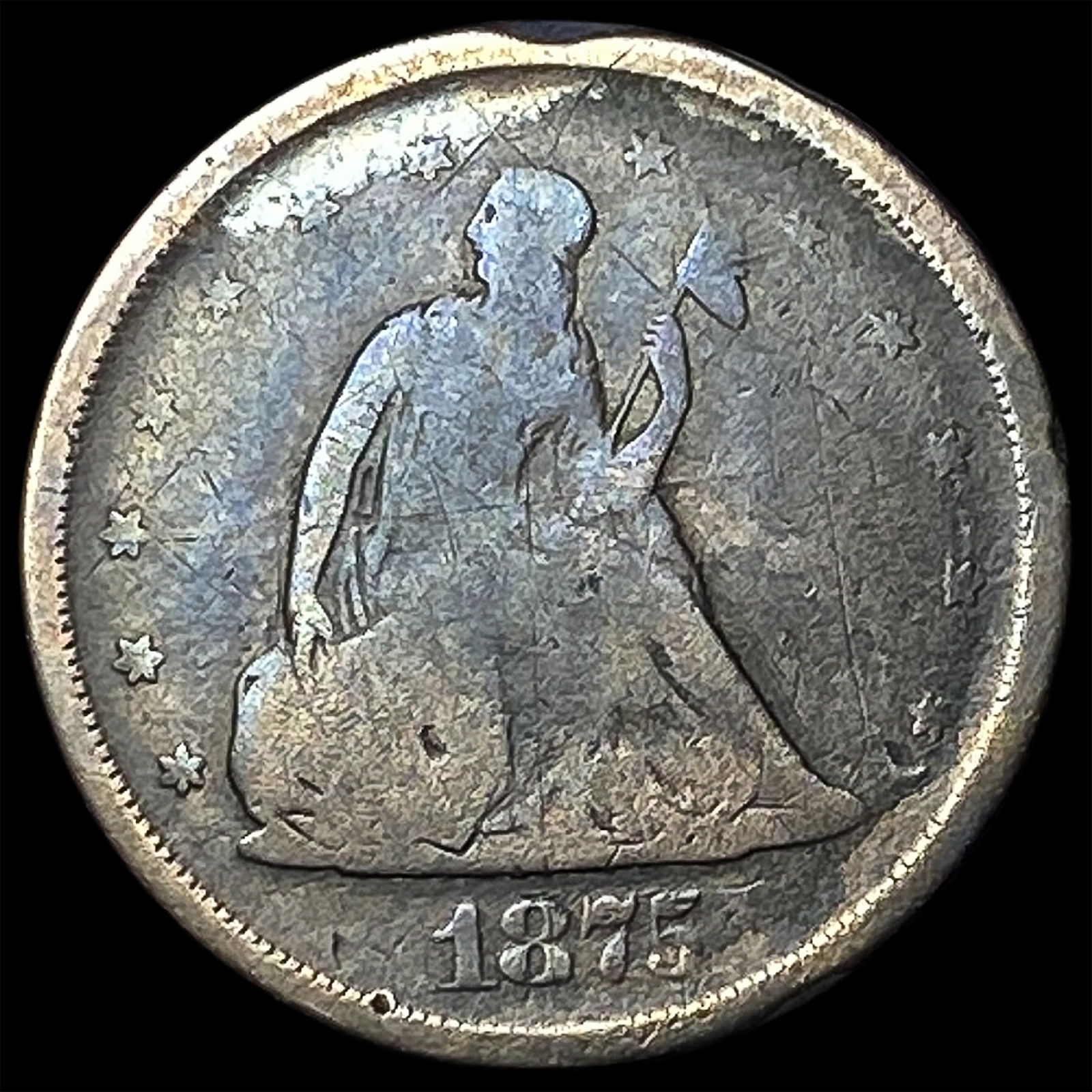 1875-S Silver Twenty Cents NICELY CIRCULATED: 1875-S Silver Twenty Cents NICELY CIRCULATED