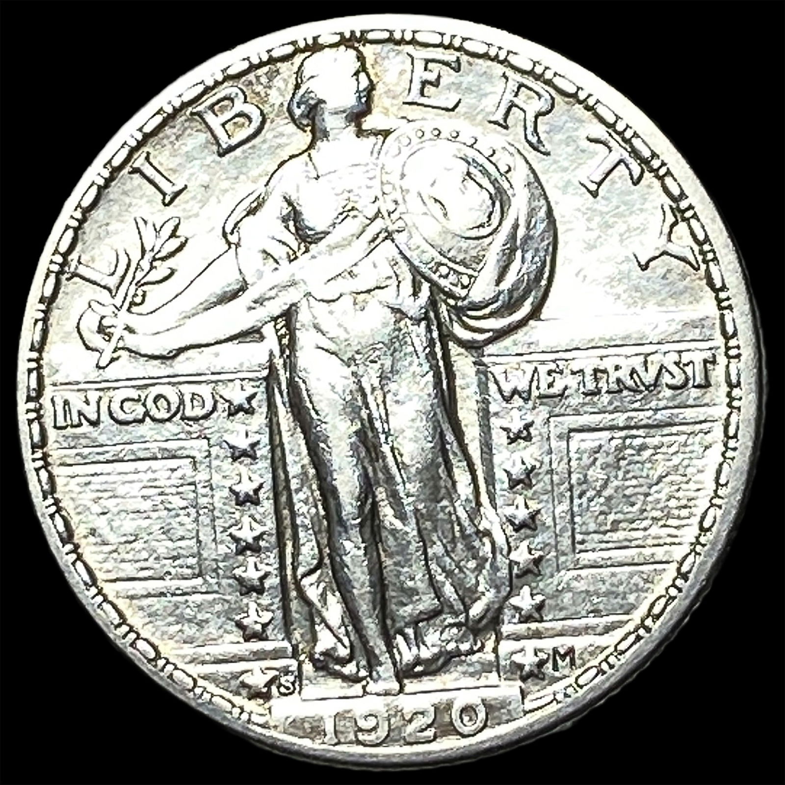 1920-S Standing Liberty Quarter CLOSELY UNCIRCULATED: 1920-S Standing Liberty Quarter CLOSELY UNCIRCULATED