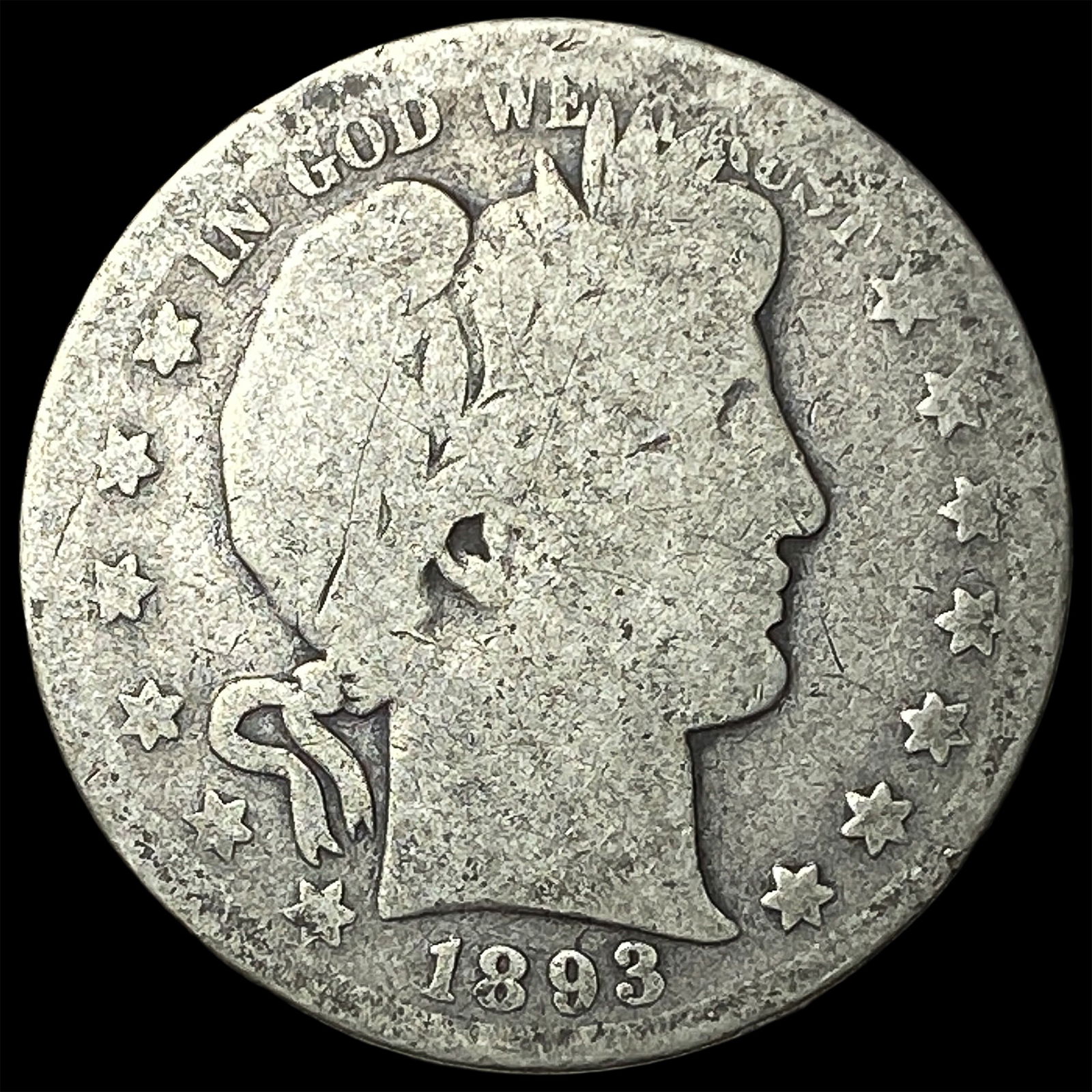 1893-S Silver Barber Half Dollar NICE CIRC: 1893-S Silver Barber Half Dollar NICE CIRC