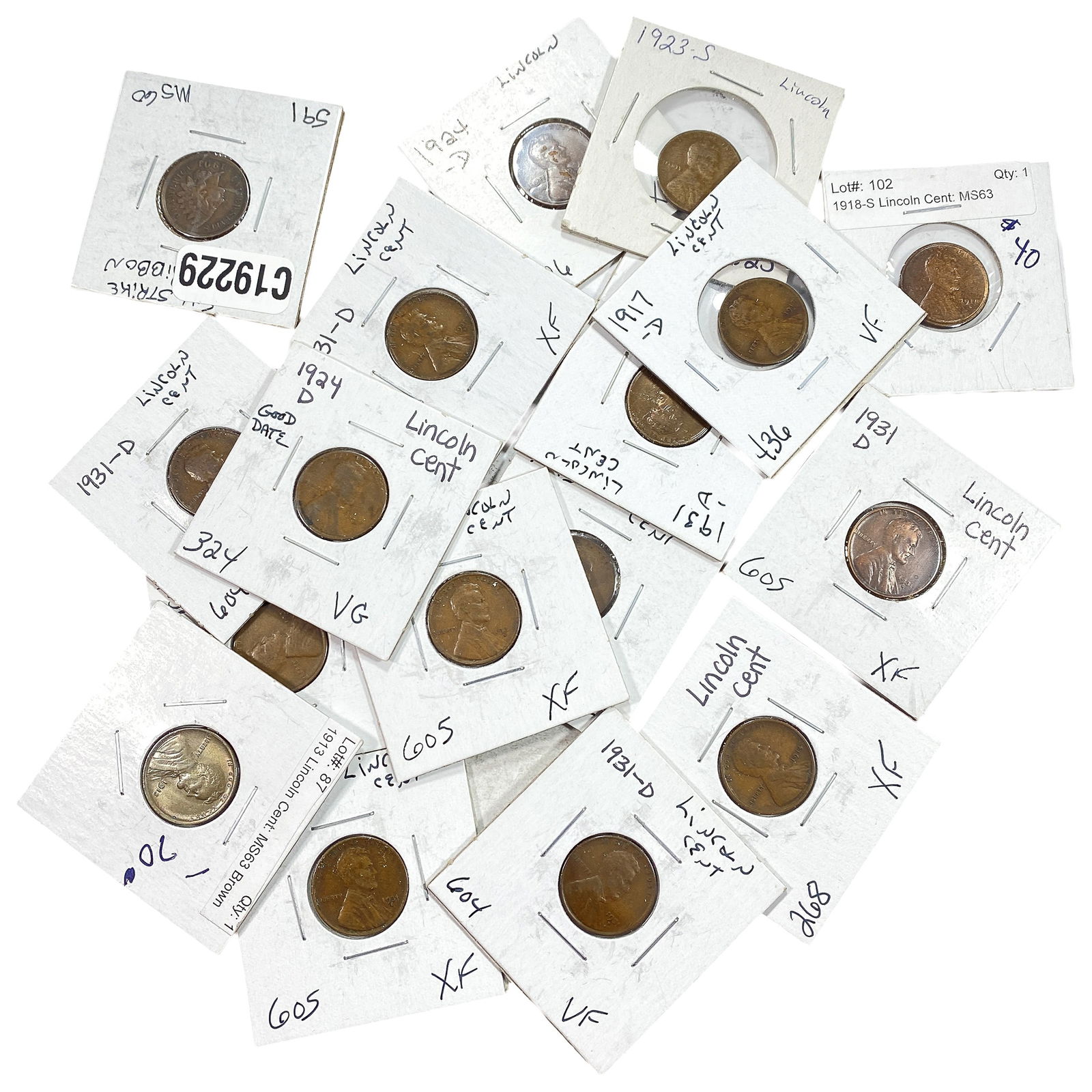 [17 Coins] 1901-1931 United States Penny Lot (1 of 2)