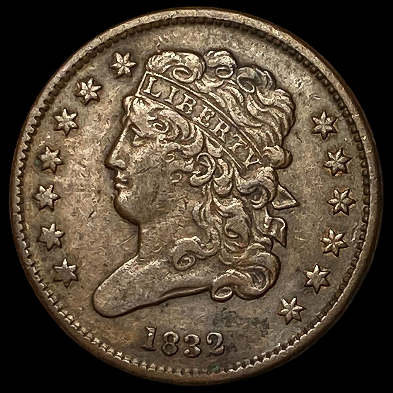 1832 Classic Head Half Cent NEARLY UNCIRCULATED: 1832 Classic Head Half Cent NEARLY UNCIRCULATED