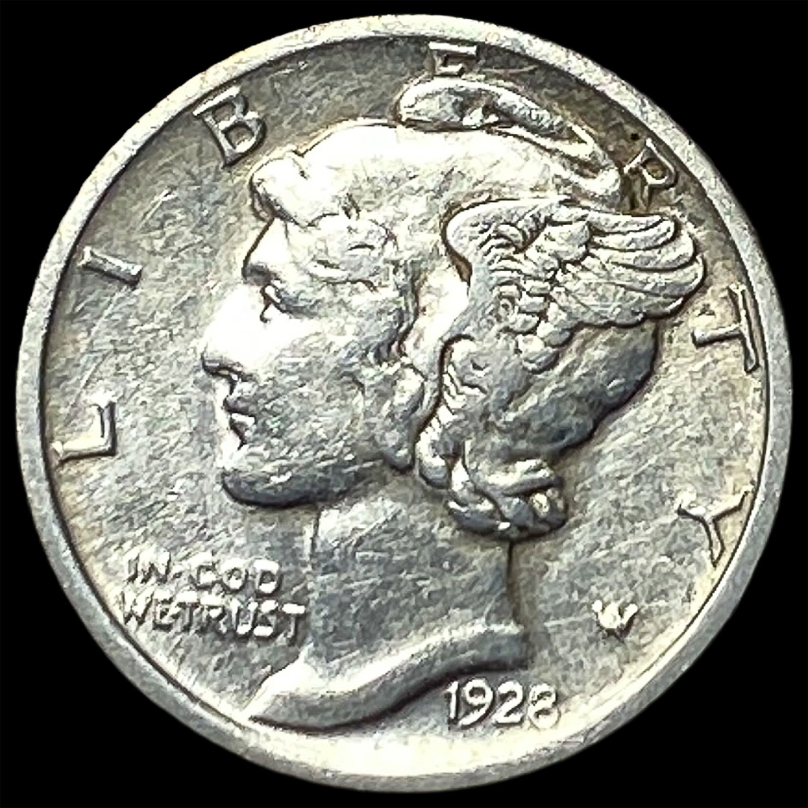 1928-D Silver Mercury Dime CLOSELY UNCIRCULATED (1 of 2)