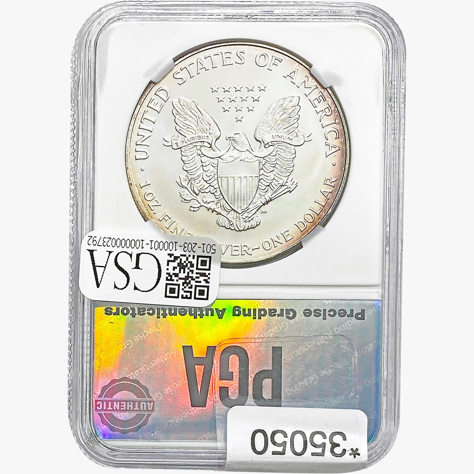 1997 American Silver Eagle PGA MS70 - 2