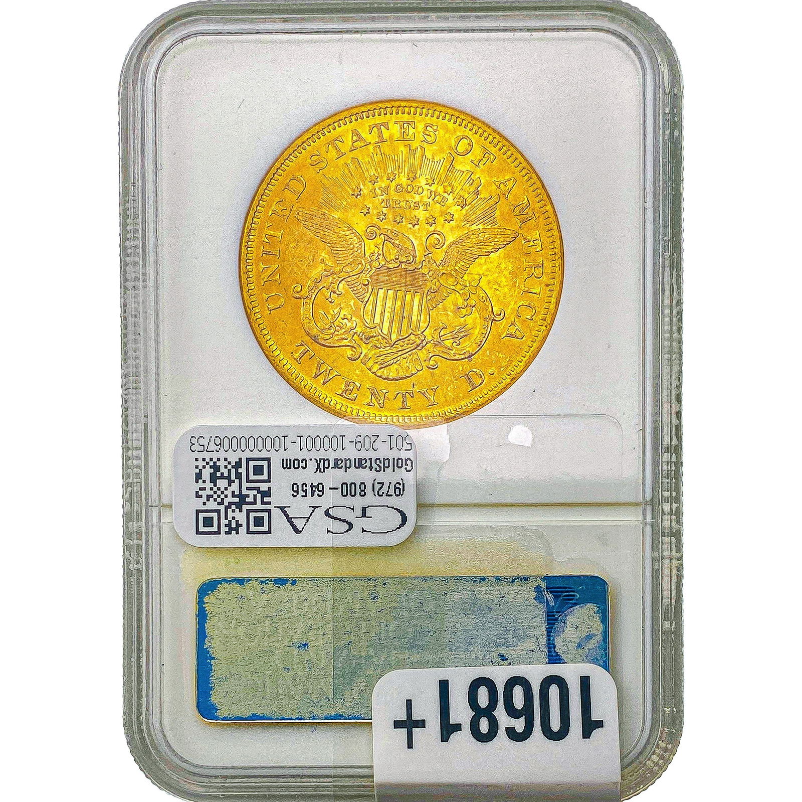 1875 $20 Gold Double Eagle NGC MS60 - 2