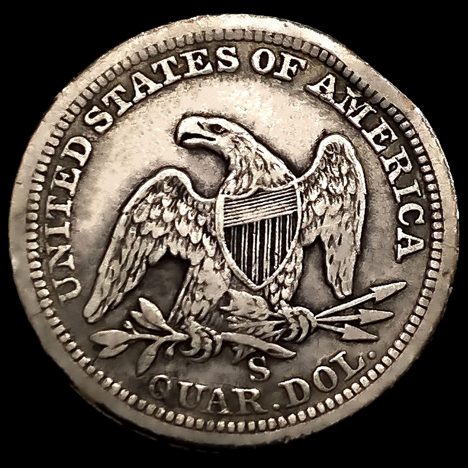 1858-S Seated Liberty Quarter LIGHTLY CIRCULATED - 2