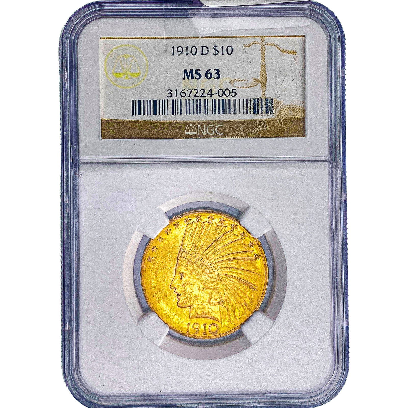 1910-D $10 Gold Eagle NGC MS63 (1 of 2)