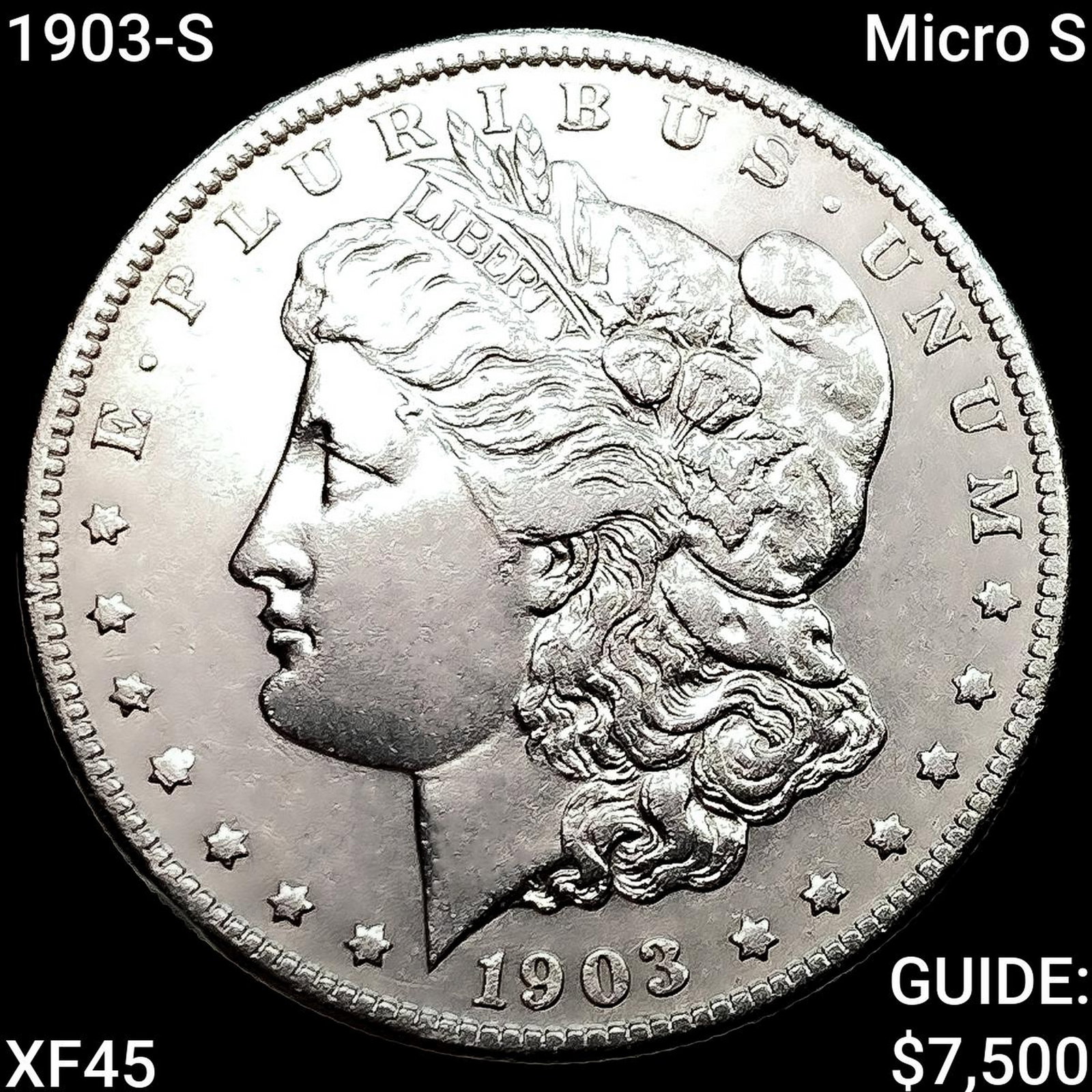 1903-S Micro S Morgan Silver Dollar NEARLY UNCIRCULATED: 1903-S Micro S Morgan Silver Dollar NEARLY UNCIRCULATED