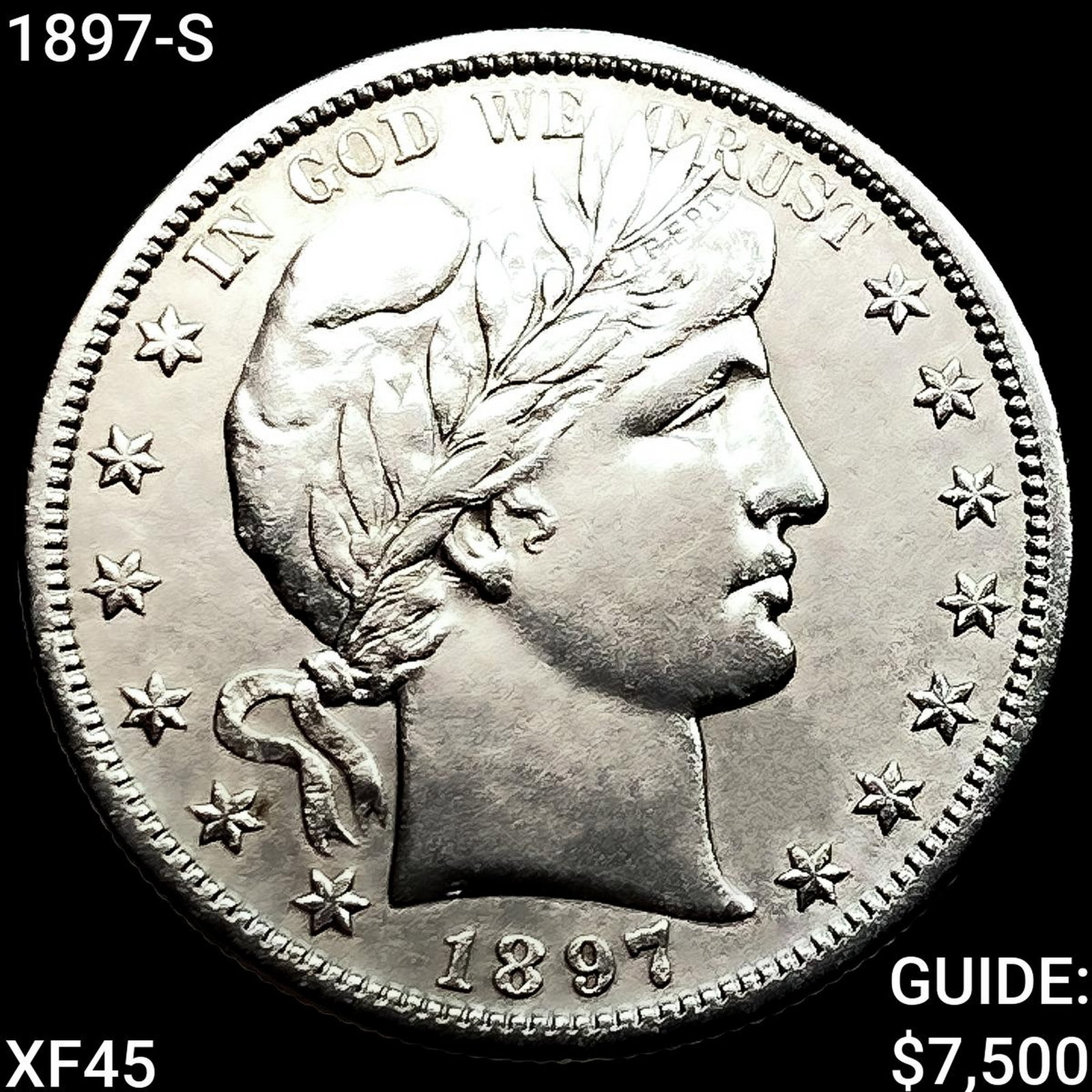 1897-S Barber Half Dollar NEARLY UNCIRCULATED (1 of 2)