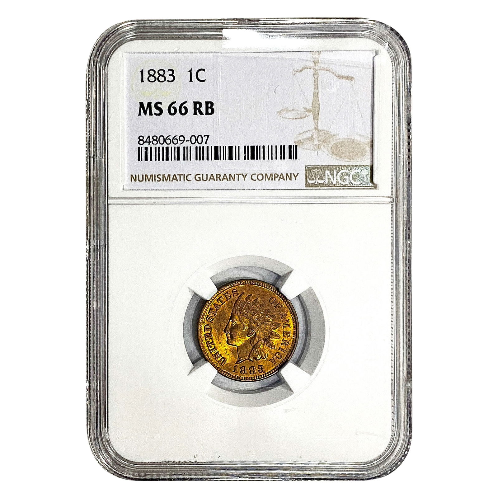 1883 Indian Head Cent NGC MS66 RB: 1883 Indian Head Cent NGC MS66 RB