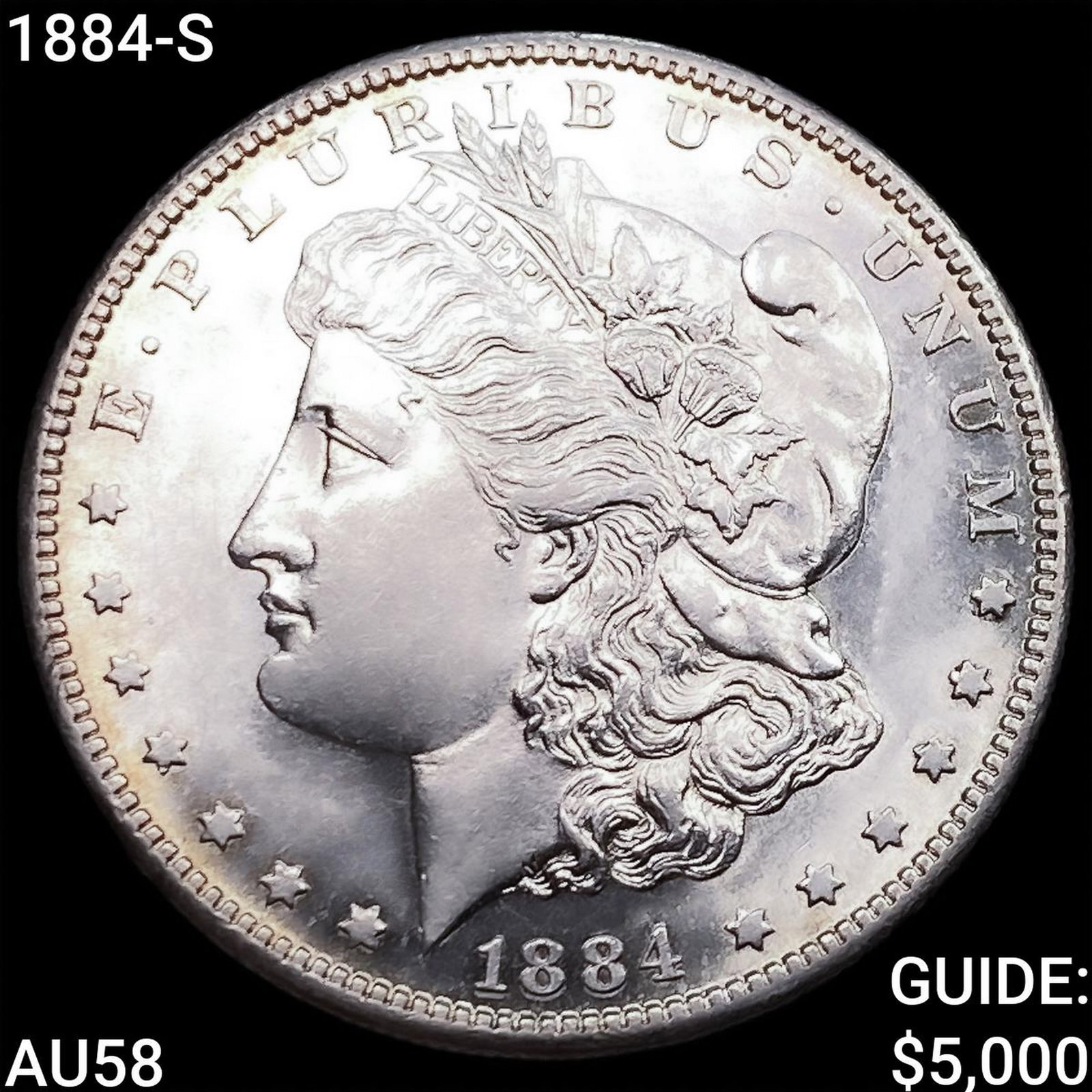 1884-S Morgan Silver Dollar CHOICE AU: 1884-S Morgan Silver Dollar CHOICE AU