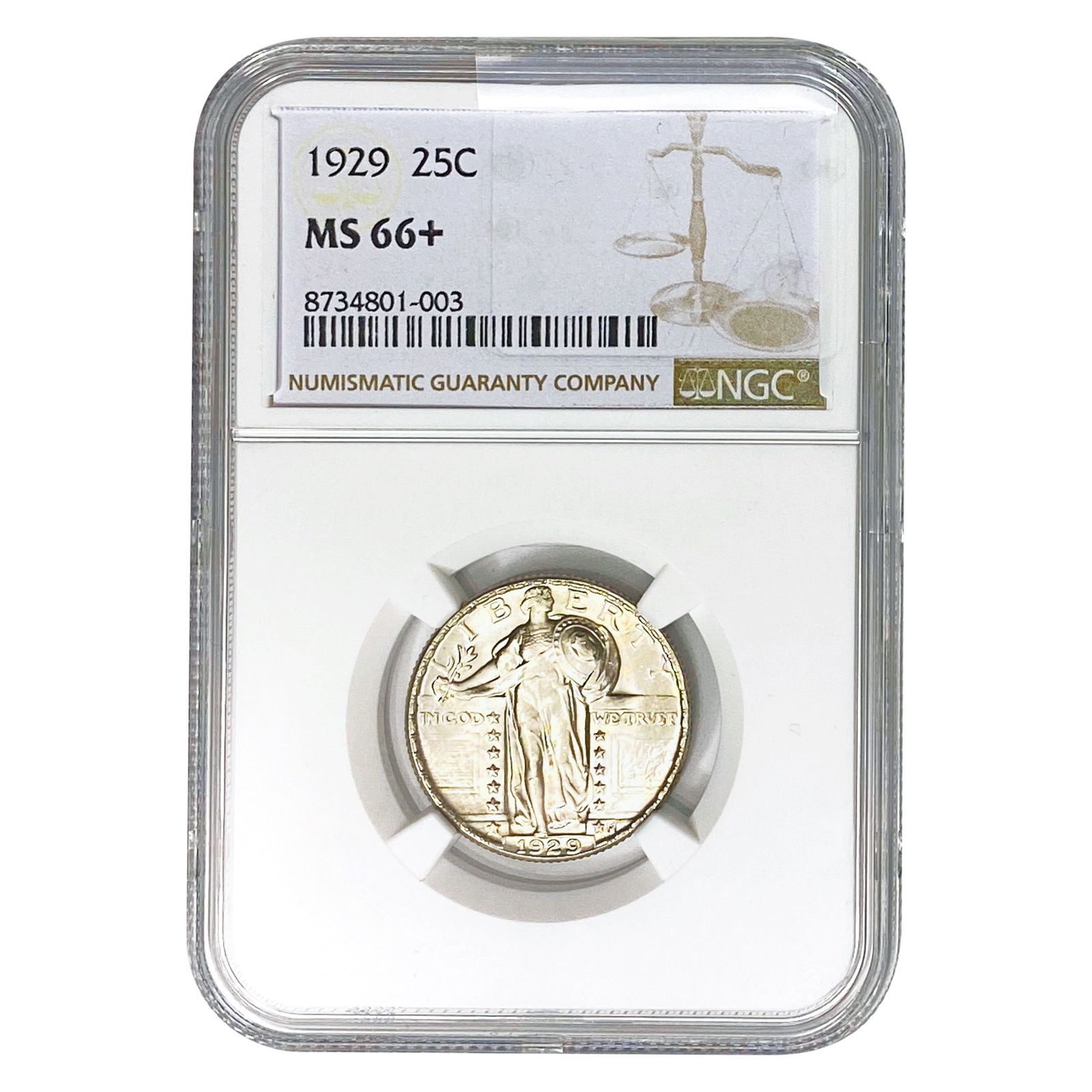 1929 Standing Liberty Quarter NGC MS66+: 1929 Standing Liberty Quarter NGC MS66+