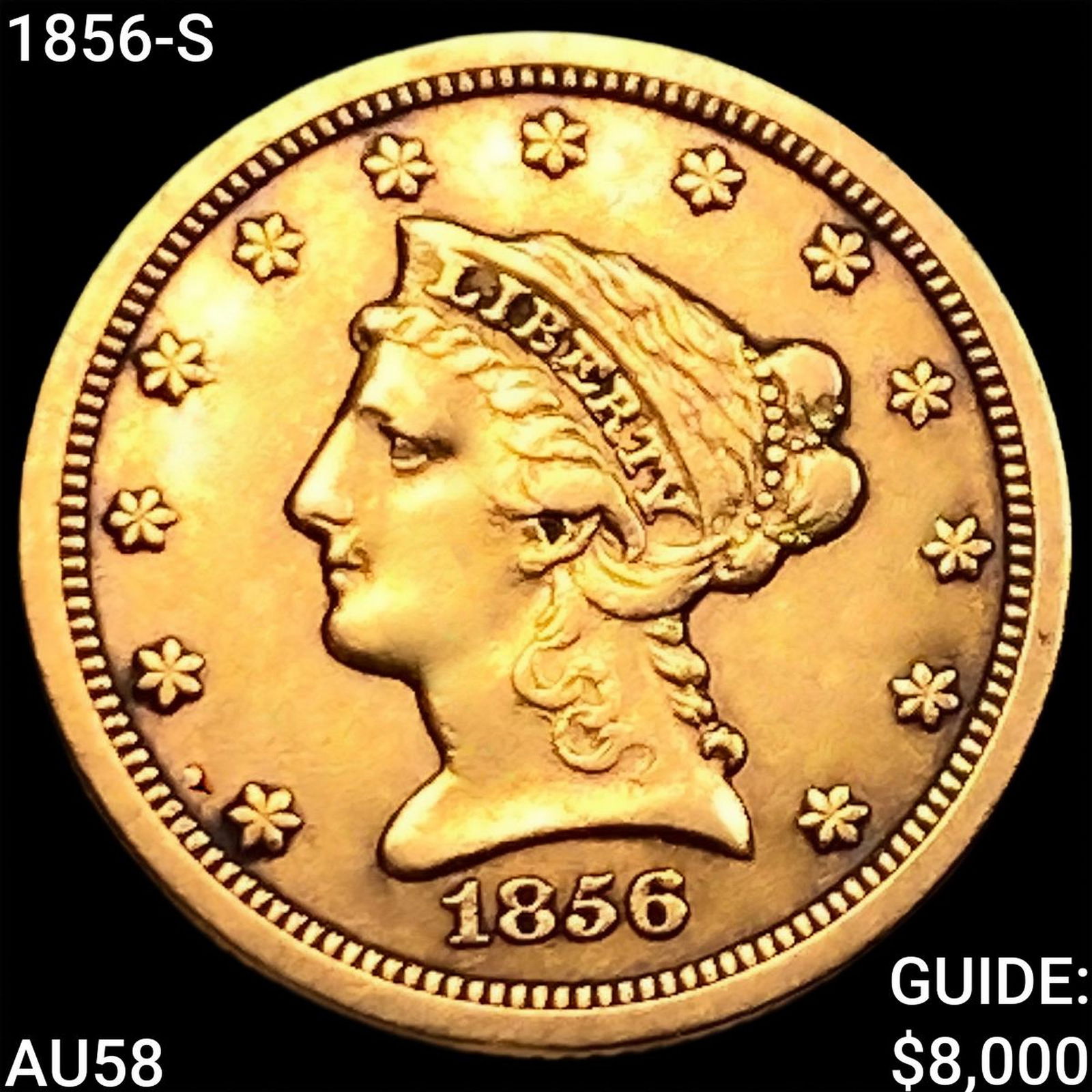 1856-S $2.50 Gold Quarter Eagle CHOICE AU (1 of 2)